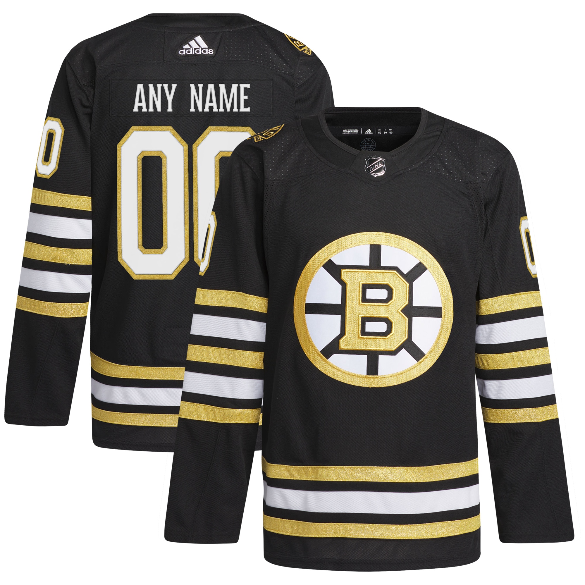 Boston Bruins 100th Anniversary Primegreen Custom Jersey - Black