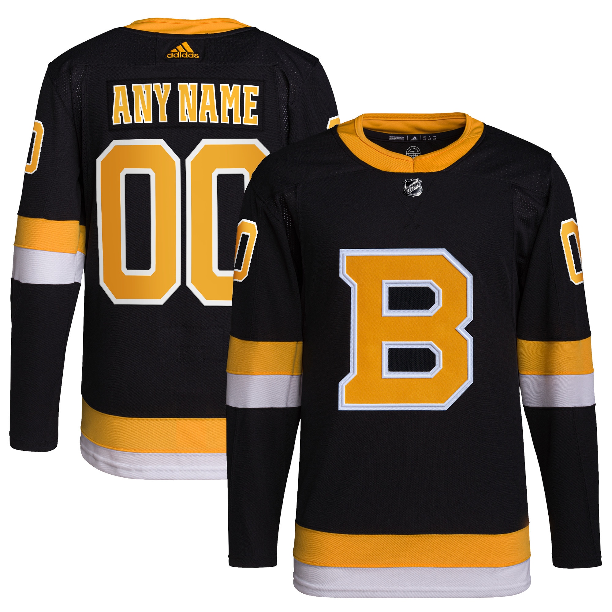 Boston Bruins Alternate Primegreen Custom Jersey - Black