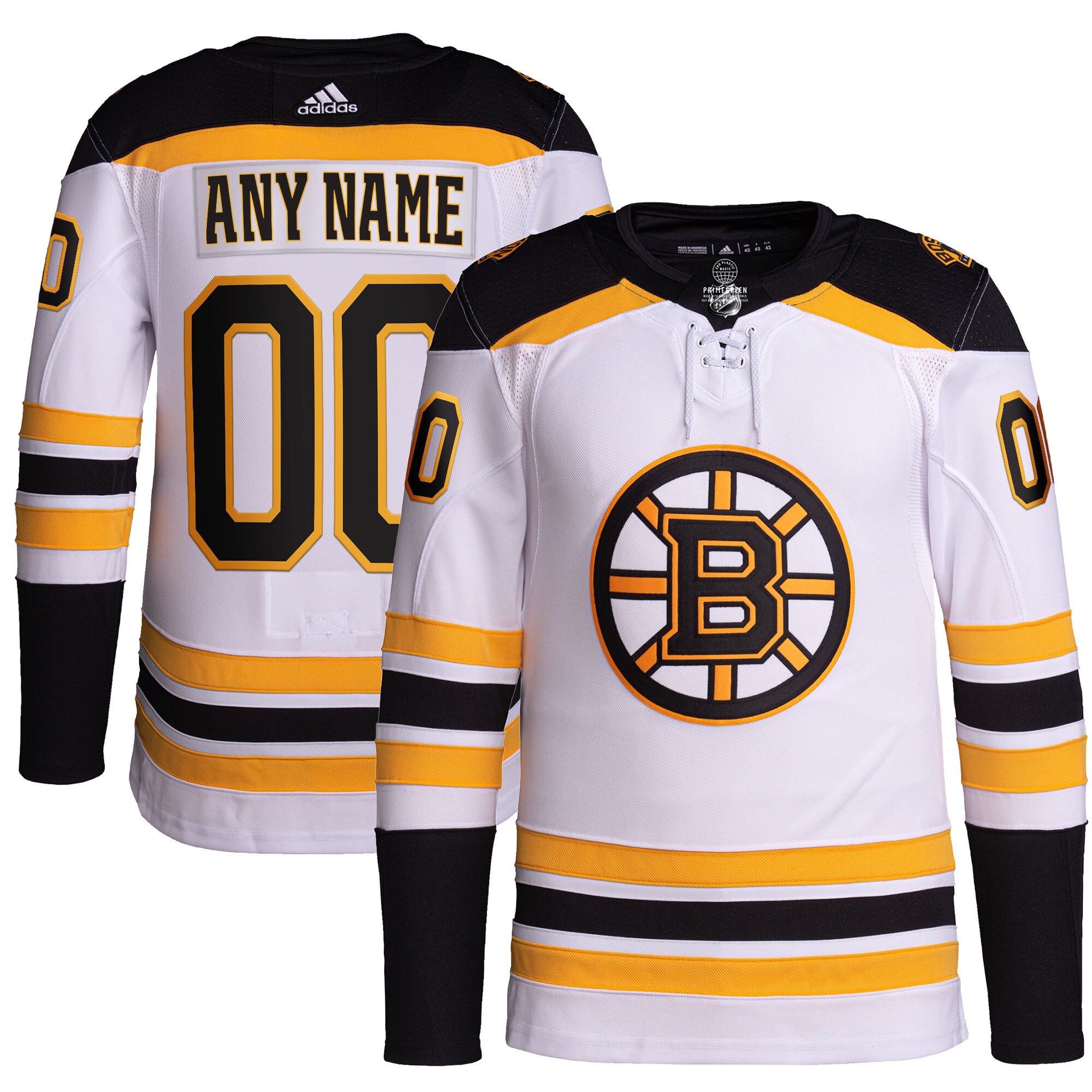Boston Bruins Away Primegreen Custom Jersey - White