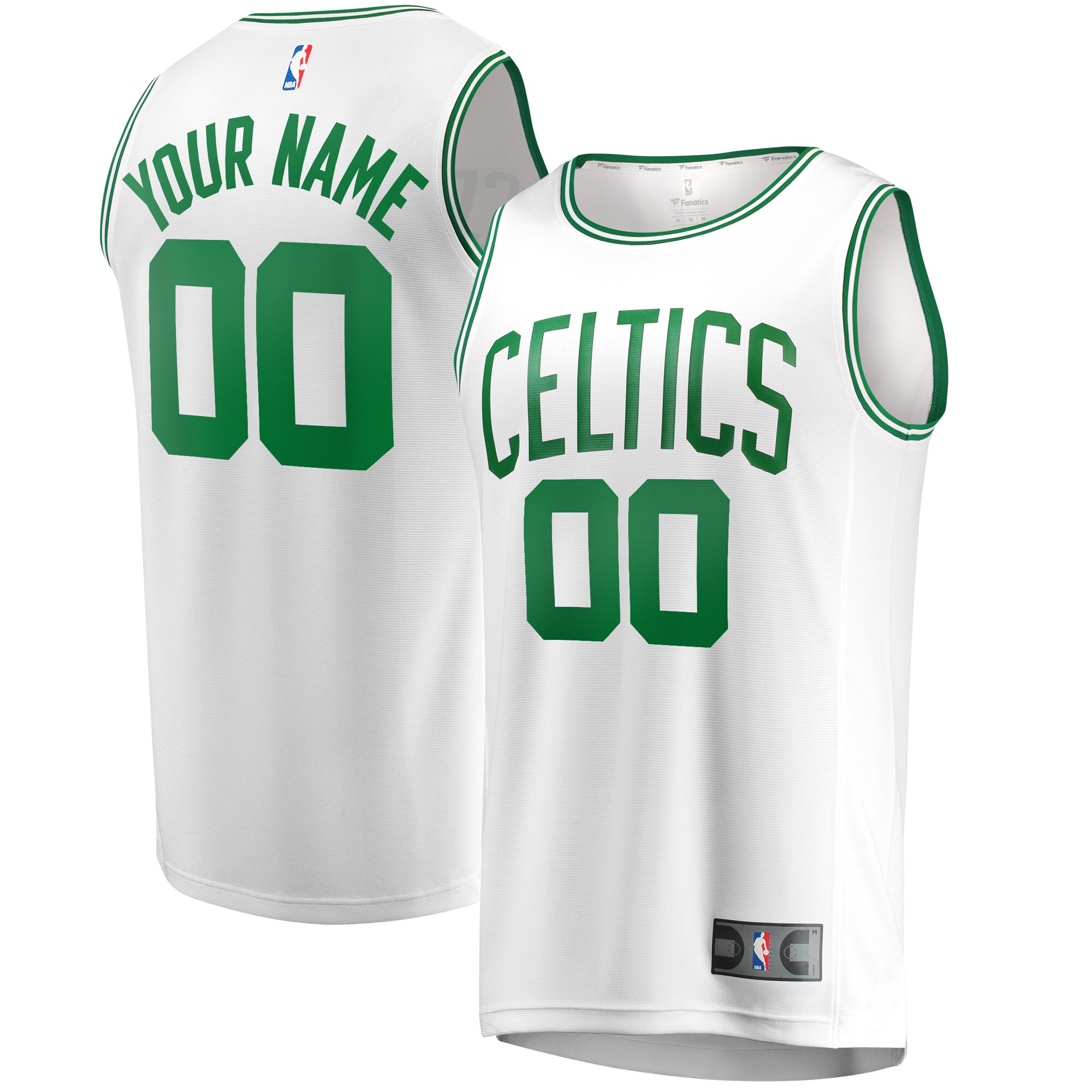 Boston Celtics Fanatics Fast Break Custom Jersey - Association Edition - White