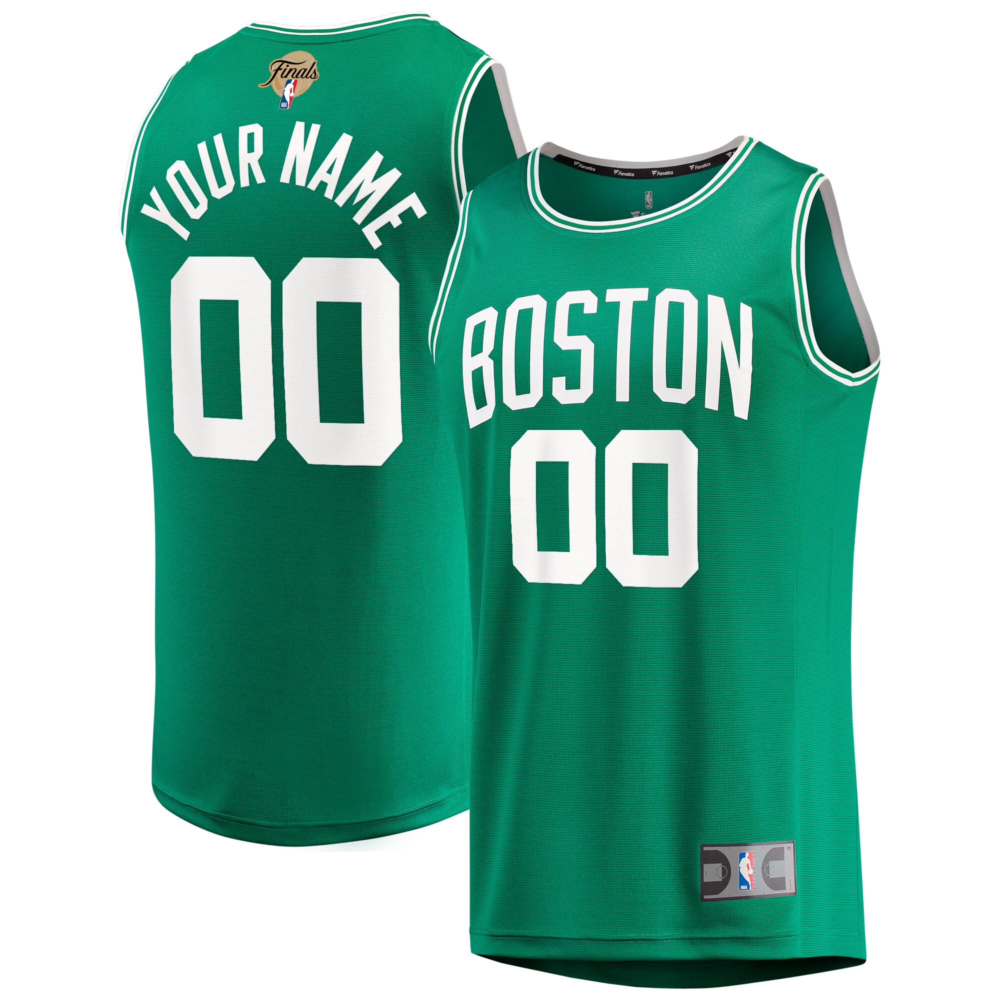 Boston Celtics Fanatics Youth 2024 Finals Custom Fast Break Jersey - Kelly Green - Icon Edition