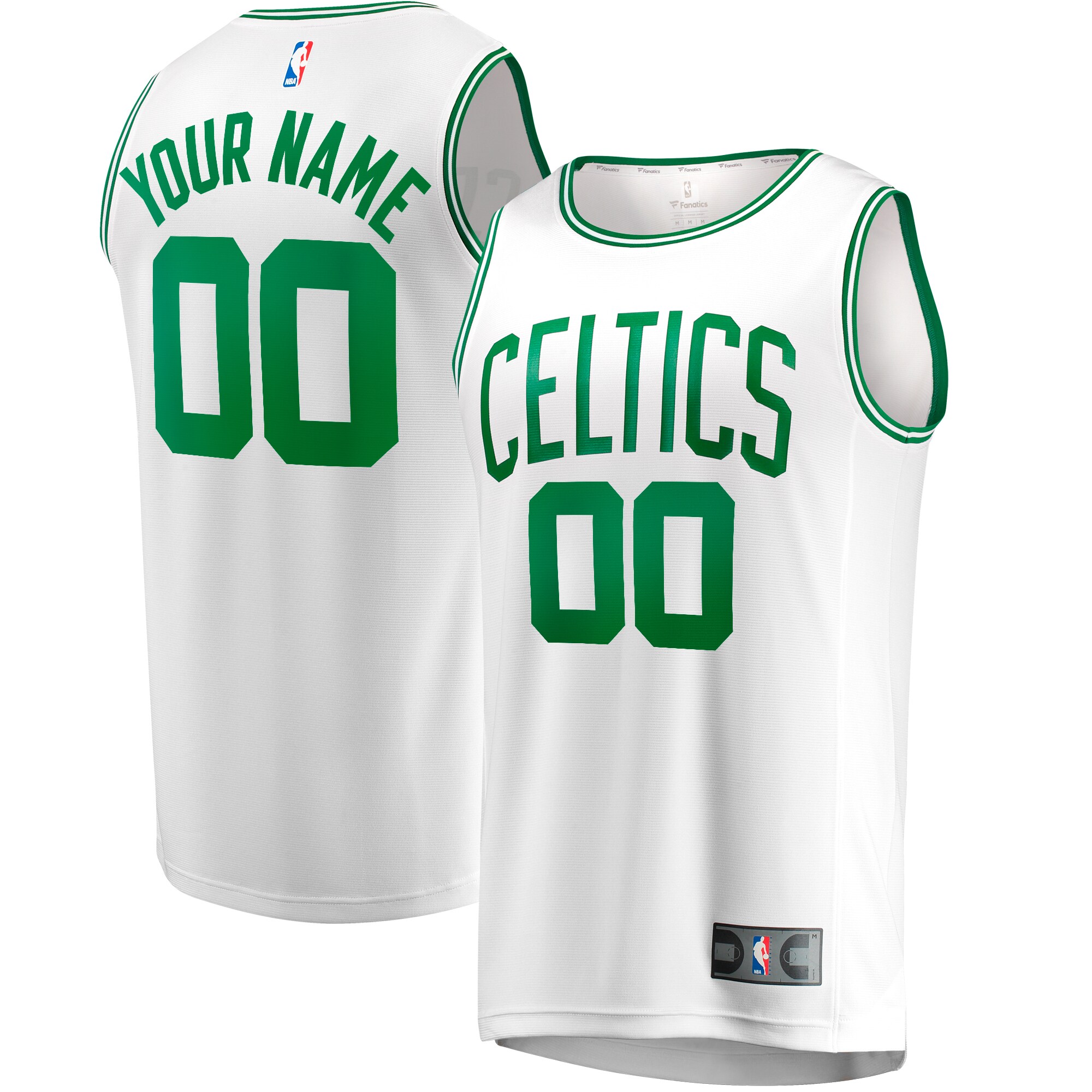 Boston Celtics Fanatics Youth Fast Break Custom Jersey - Association Edition - White