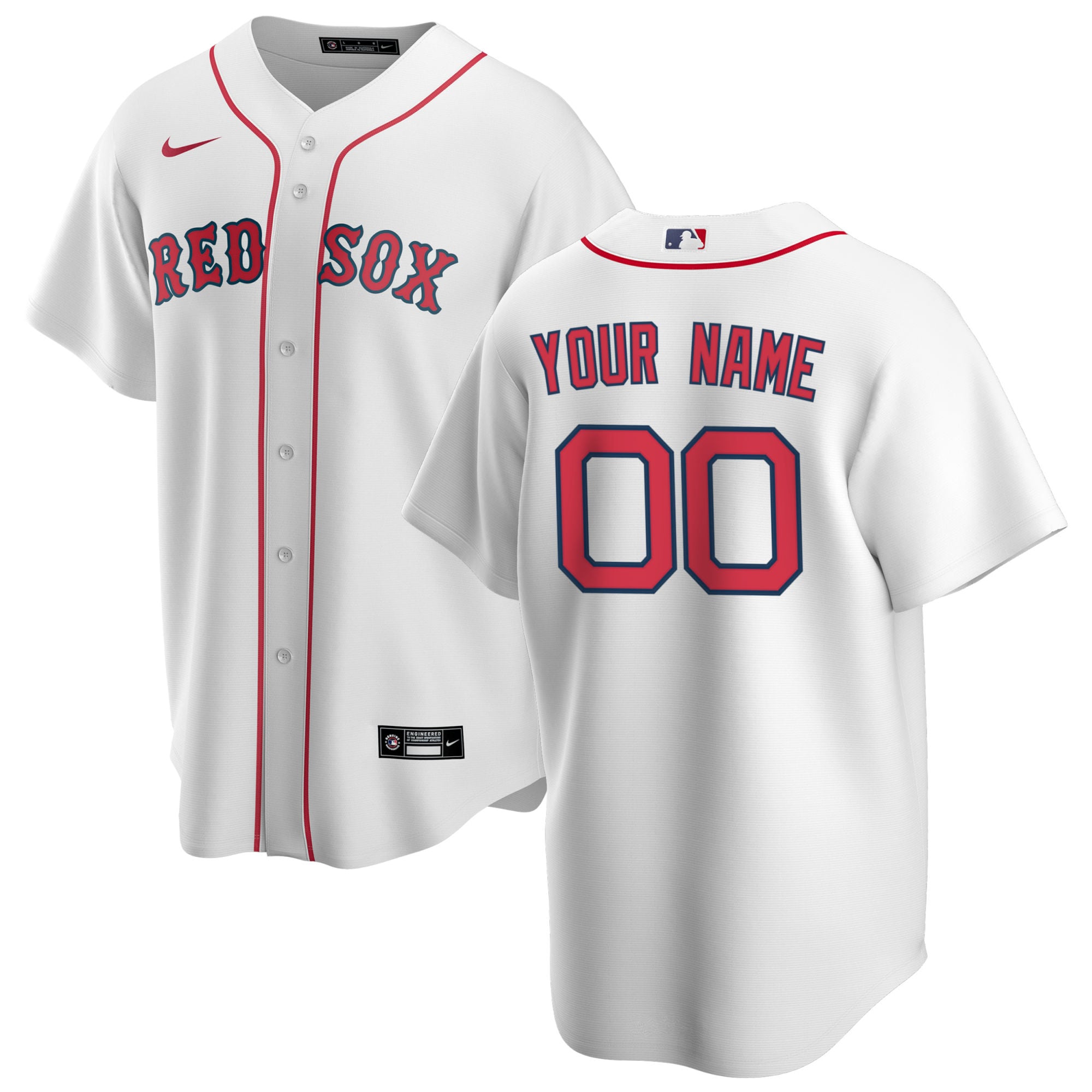 Boston Red Sox Youth Home Custom Jersey - White