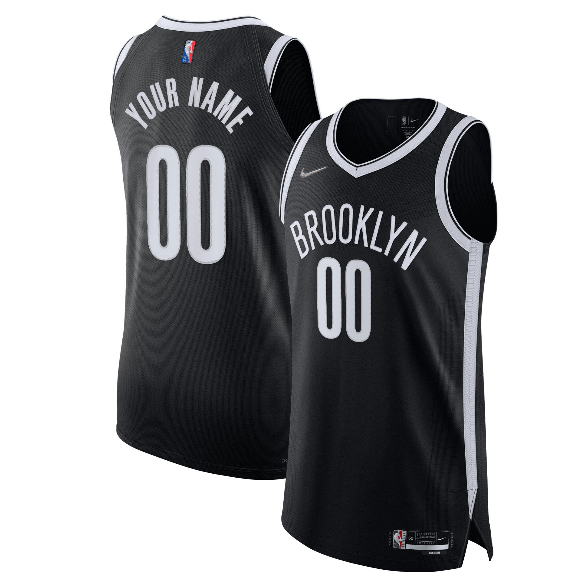 Brooklyn Nets 2021/22 Diamond Custom Jersey - Icon Edition - Black