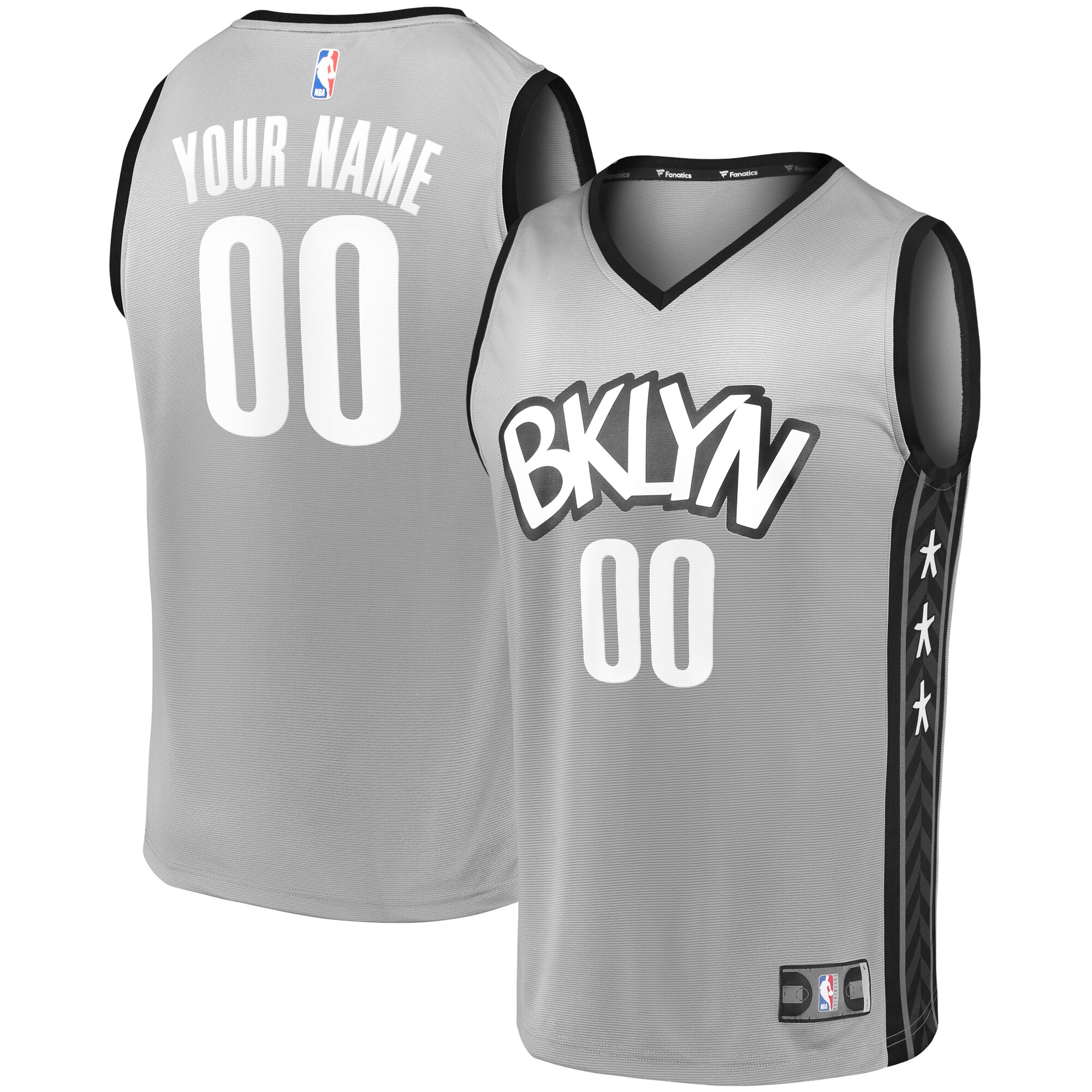 Brooklyn Nets Fanatics Fast Break Custom Jersey Gray - Statement Edition