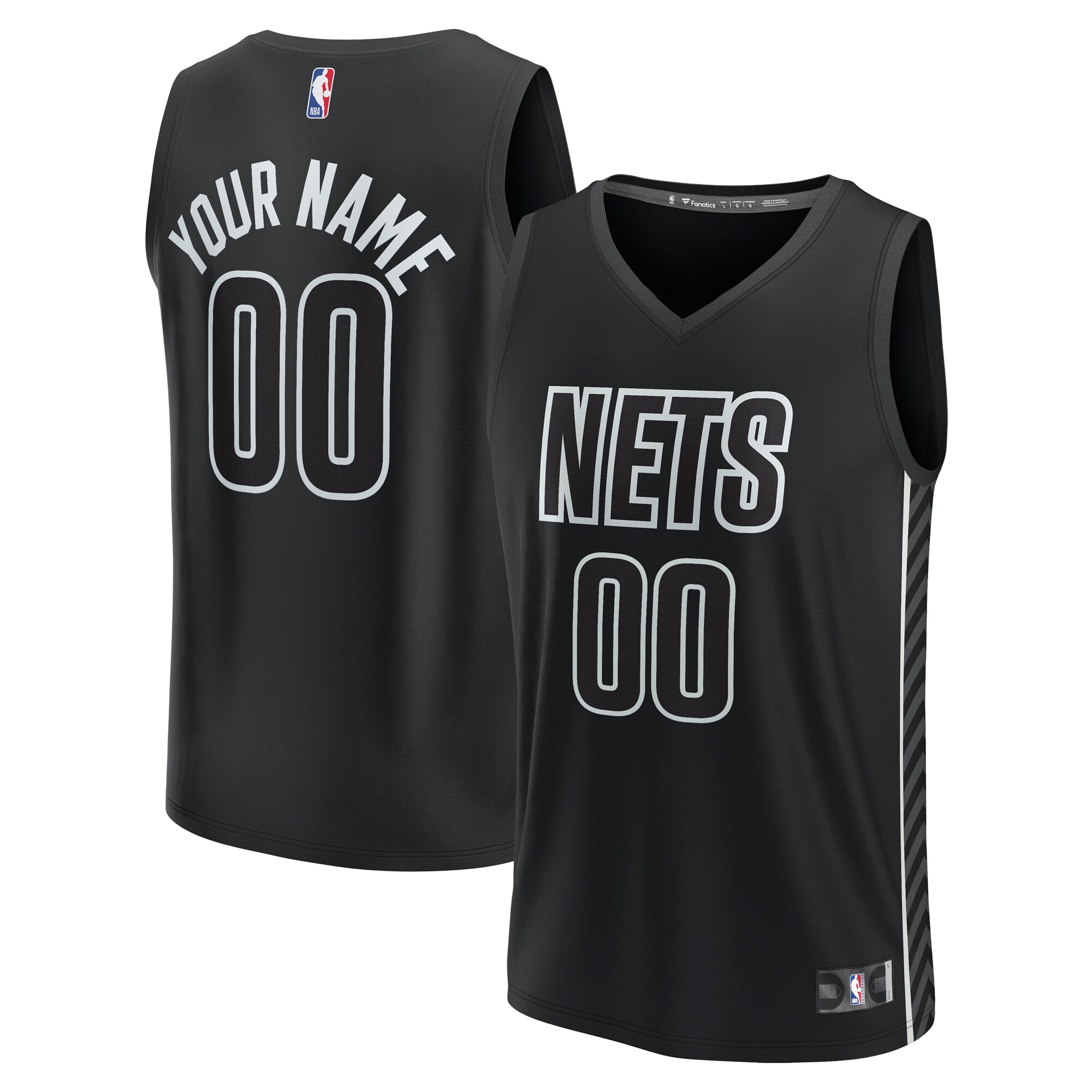 Brooklyn Nets Fanatics Youth Fast Break Custom Jersey - Statement Edition - Black