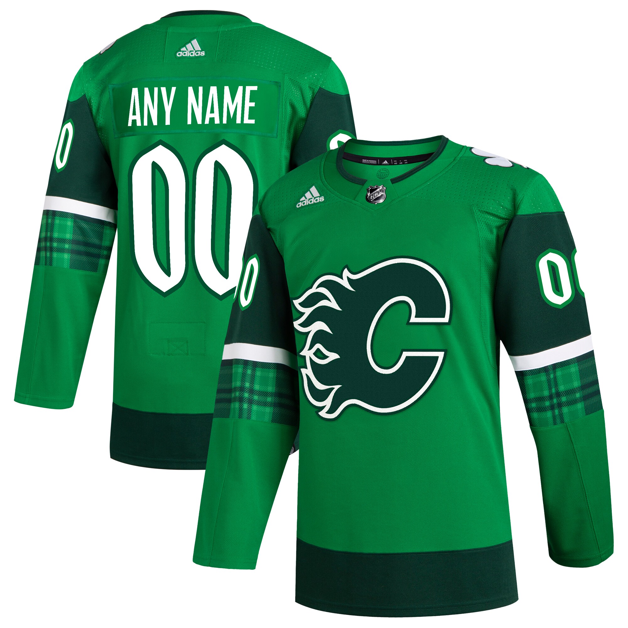 Calgary Flames St. Patrick's Day Custom Jersey - Kelly Green