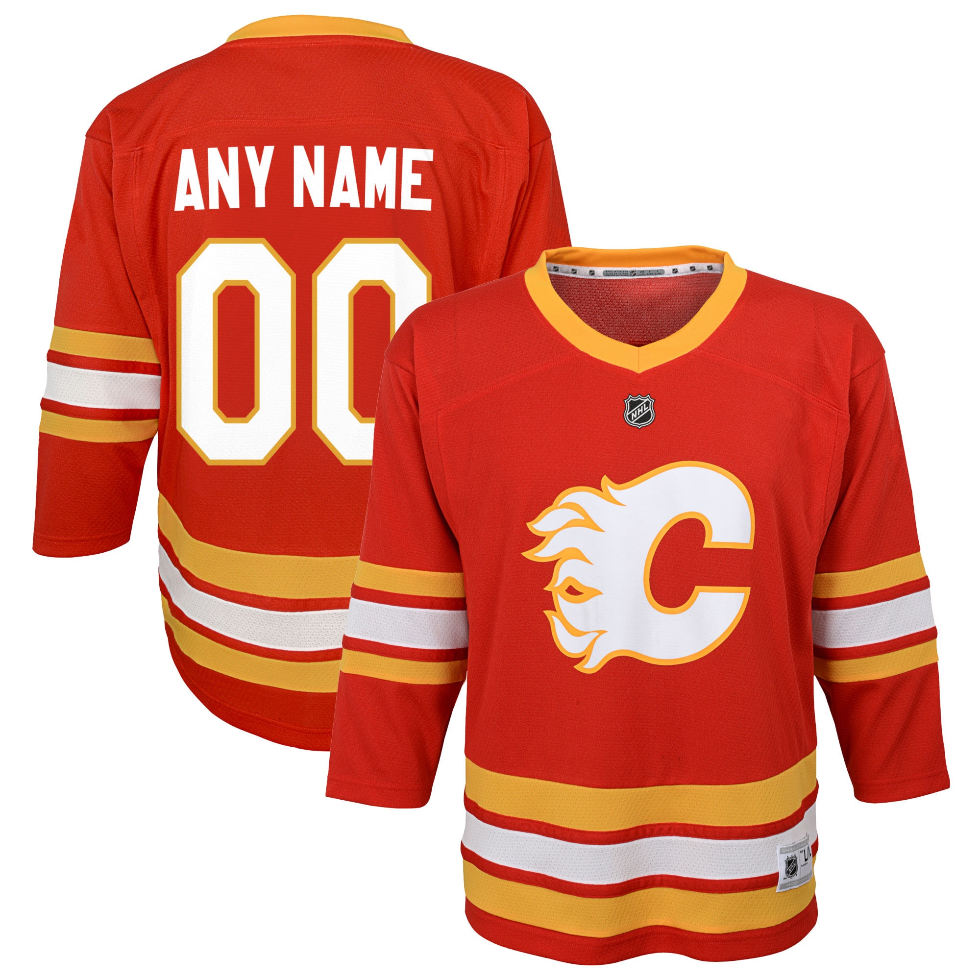 Calgary Flames Youth Home Custom Jersey - Red