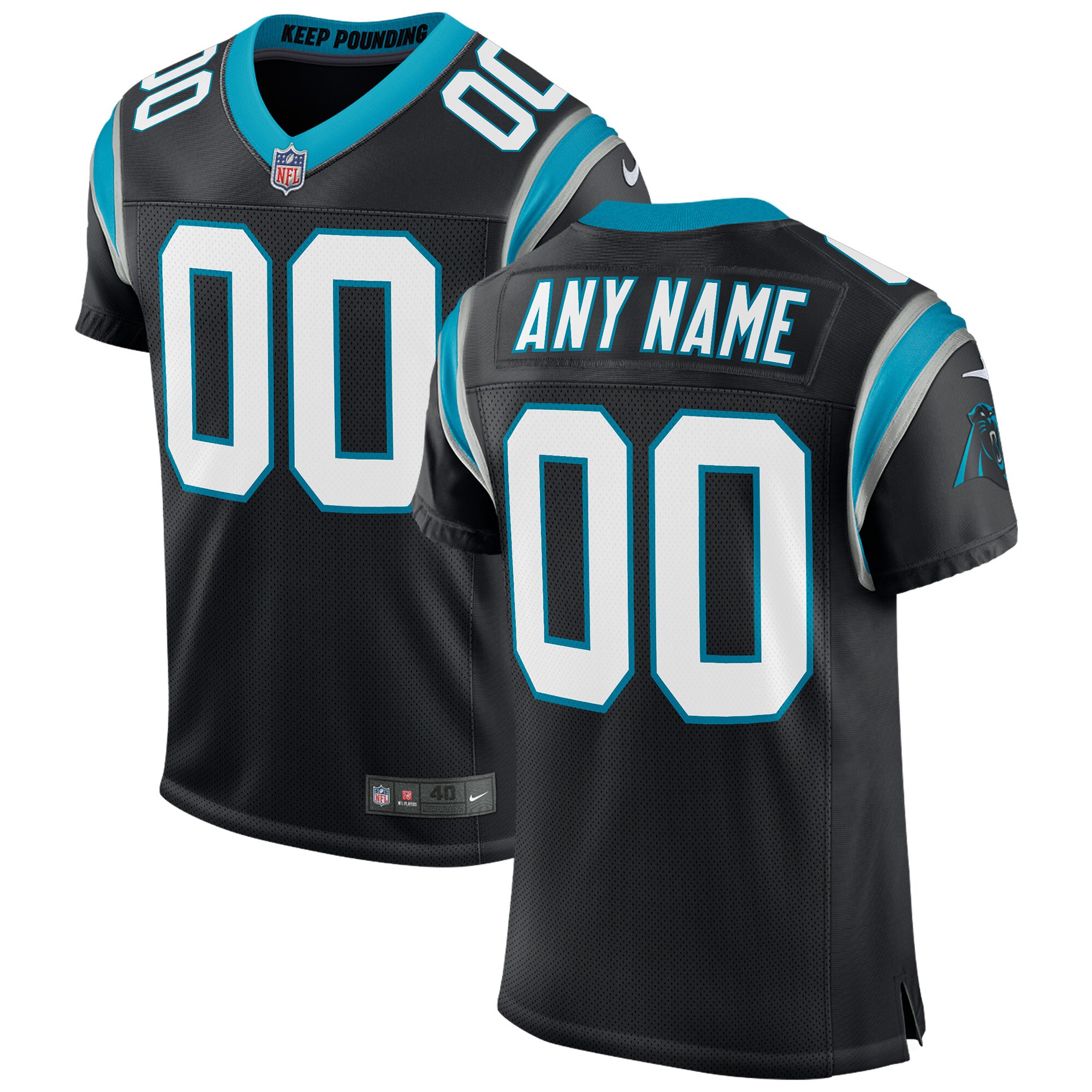 Carolina Panthers Classic Custom Elite Jersey - Black