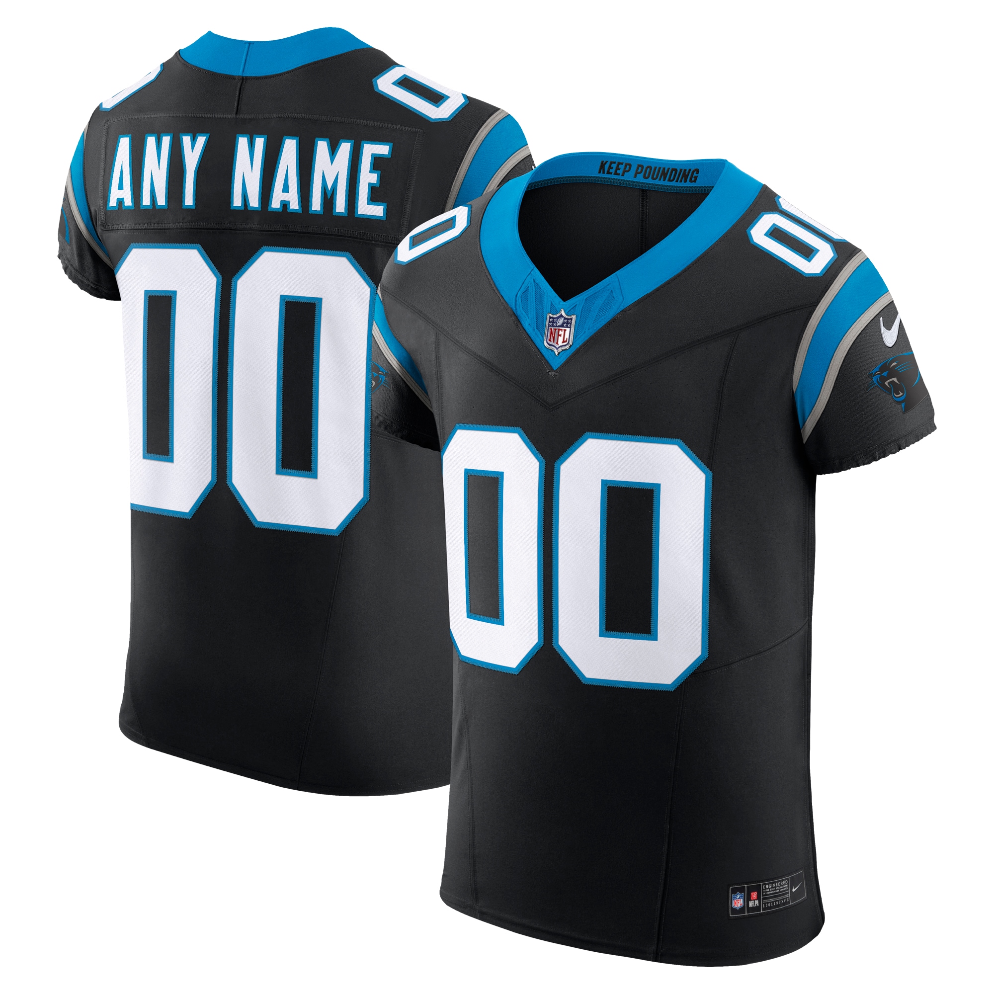 Carolina Panthers Vapor F.u.s.e. Elite Custom Jersey - Black