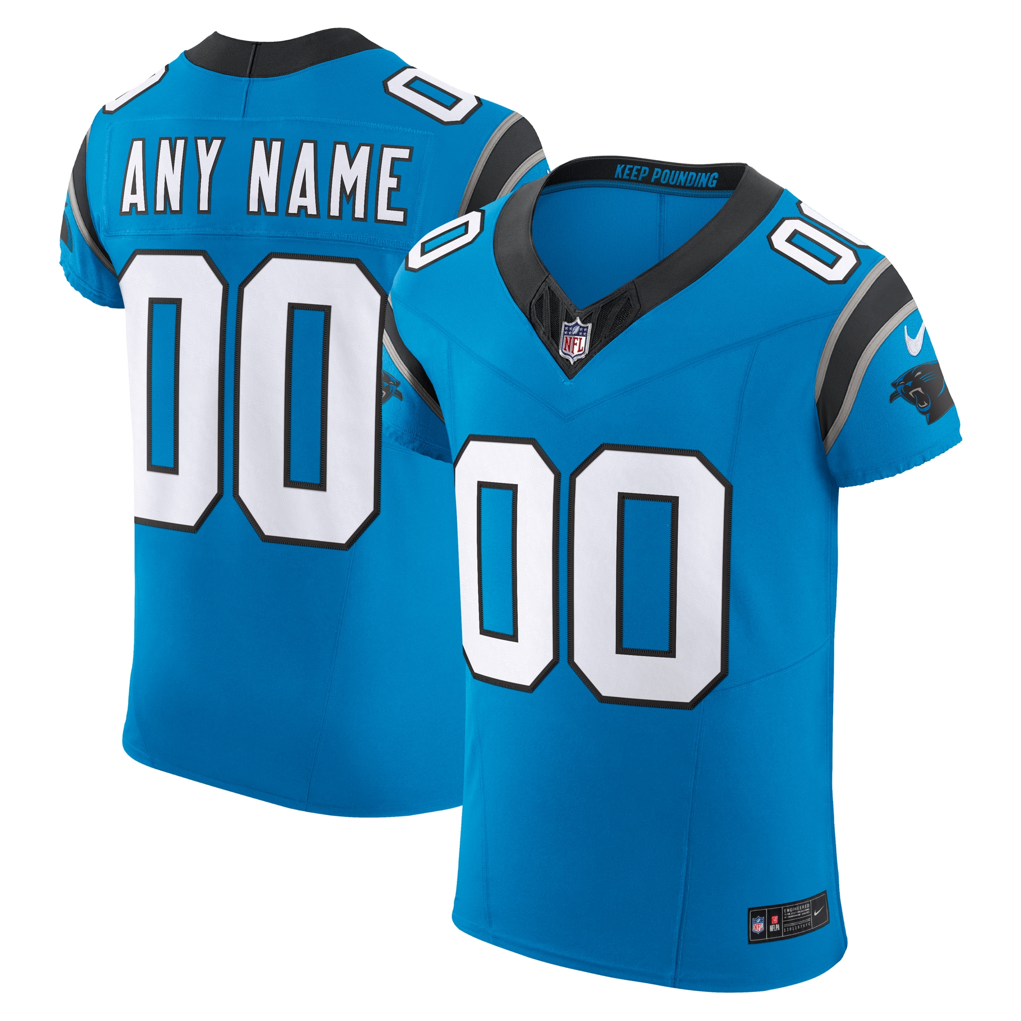 Carolina Panthers Vapor F.u.s.e. Elite Custom Jersey - Blue