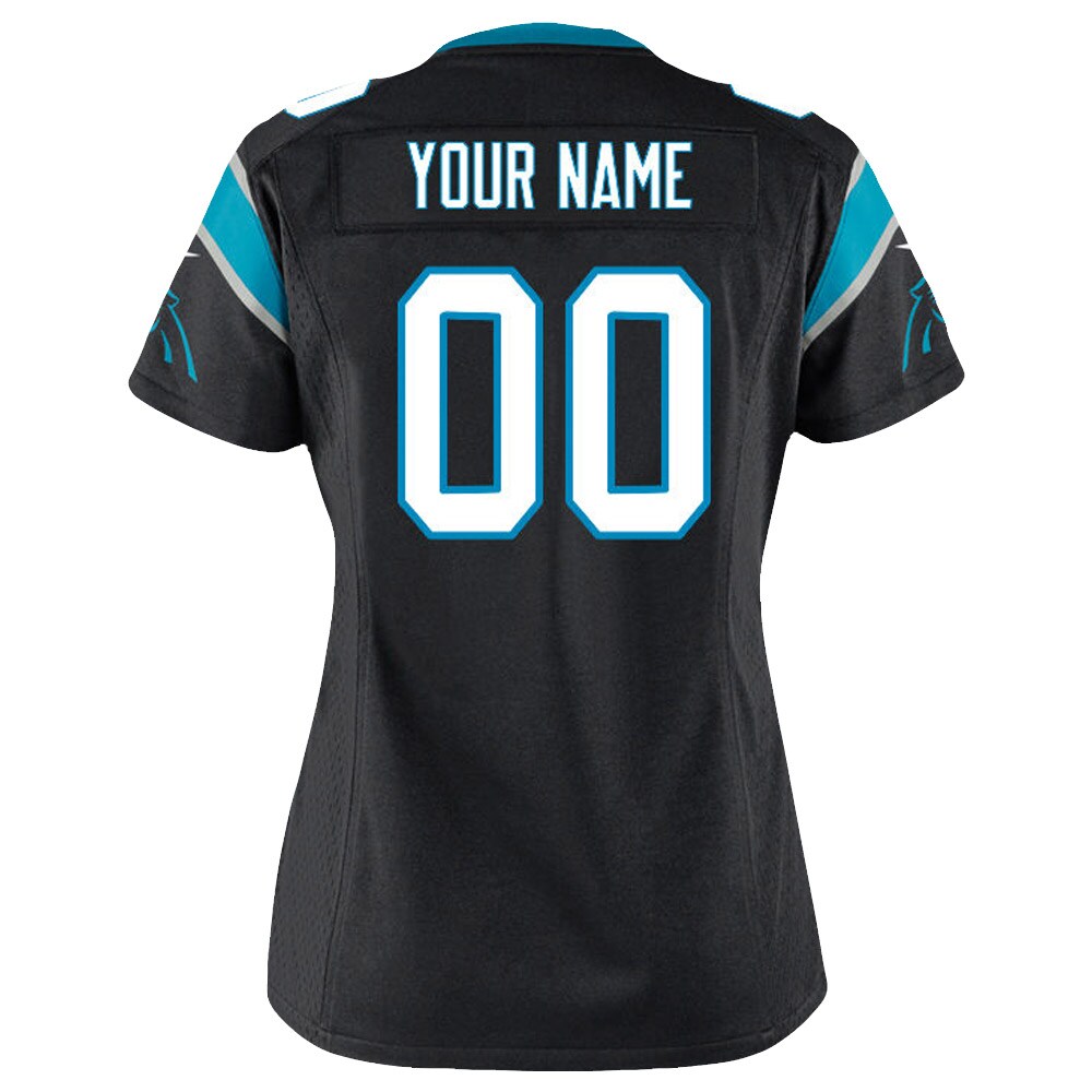 Carolina Panthers Women’s Customized Game Jersey – Black