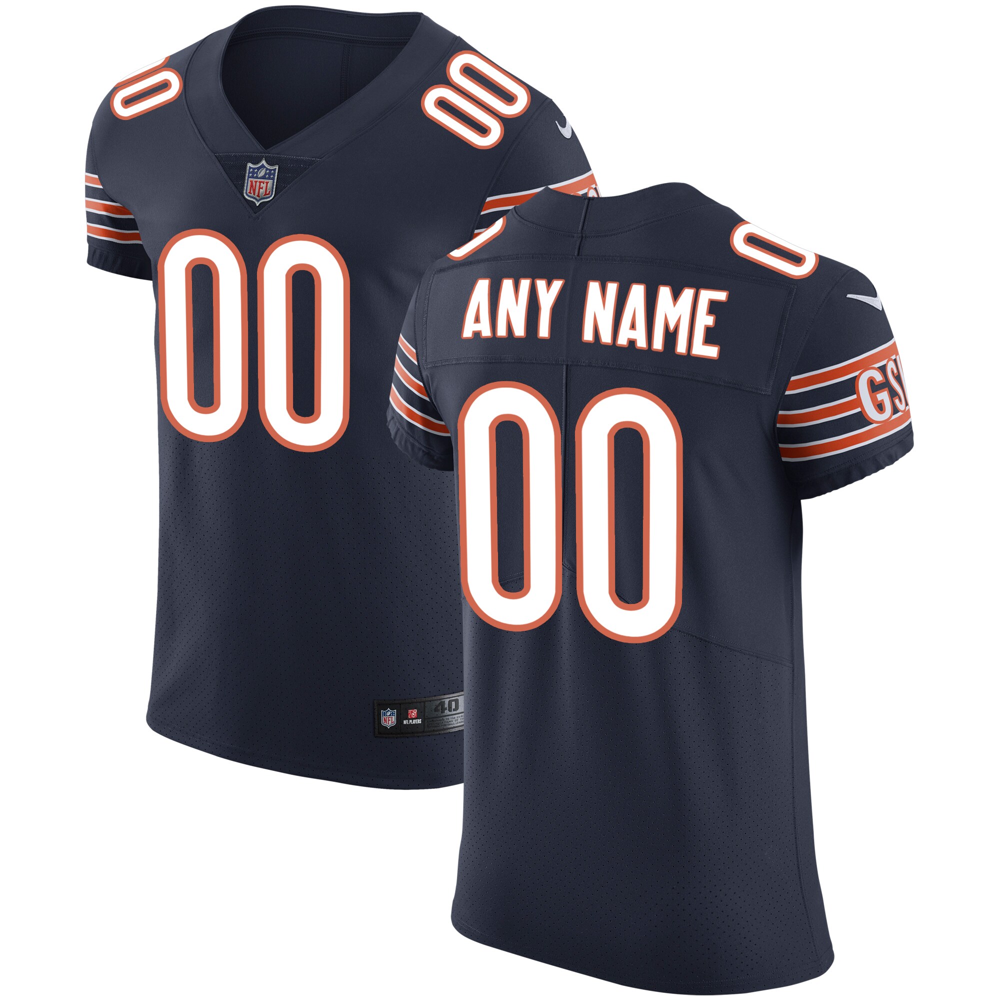 Chicago Bears Vapor Untouchable Custom Elite Jersey - Navy