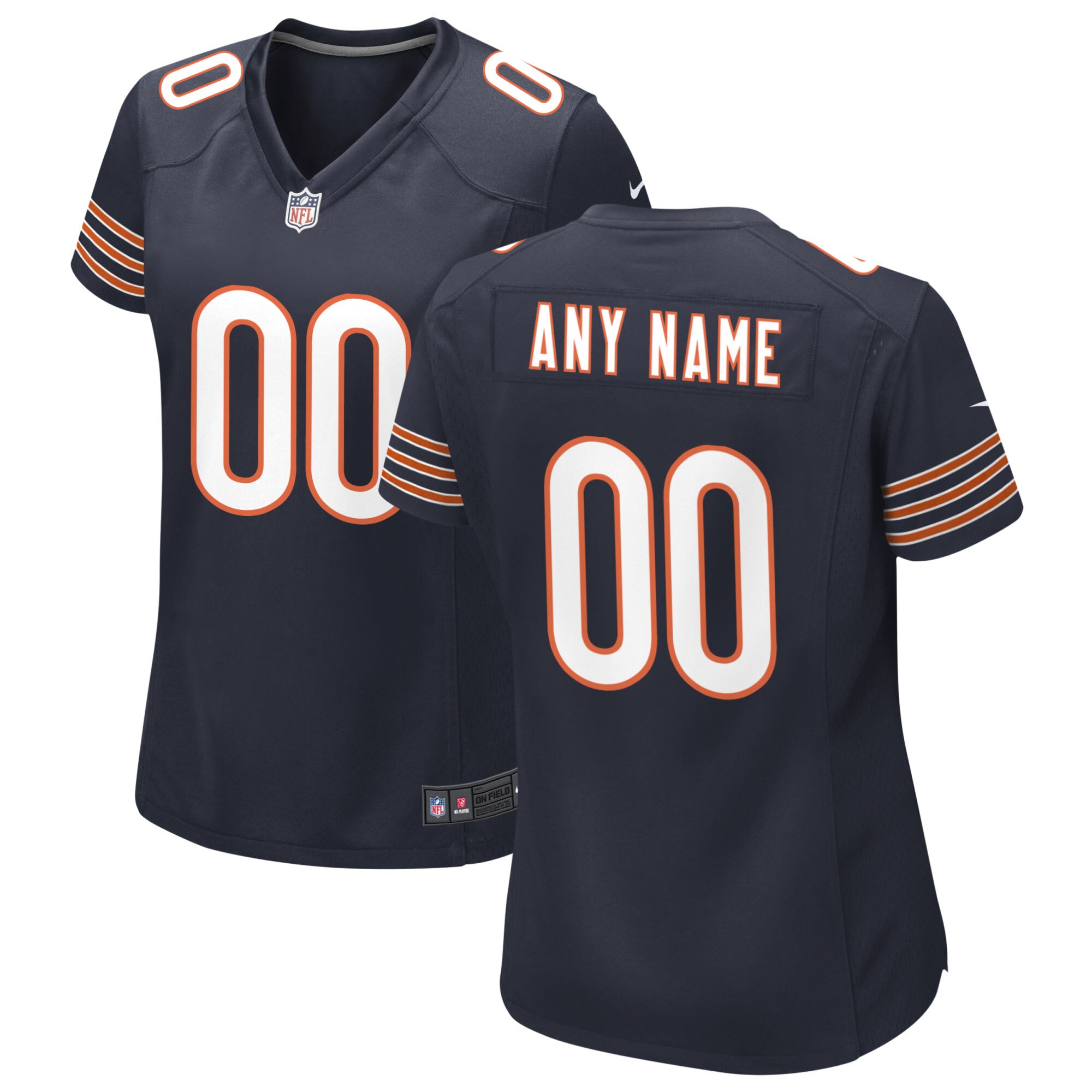 Chicago Bears Women's Custom Game Jersey - Navy