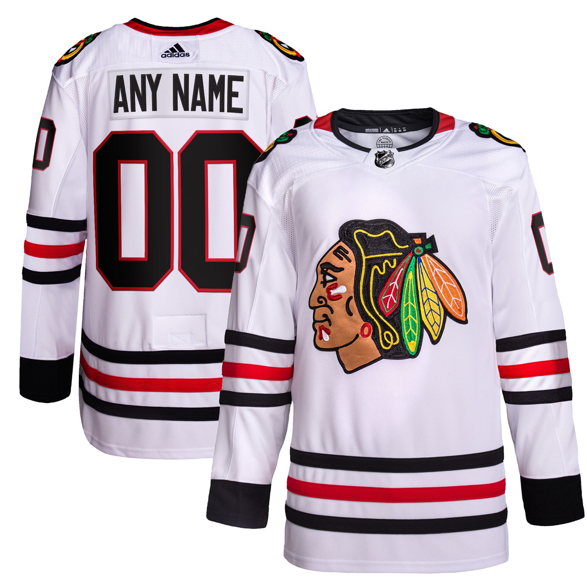 Chicago Blackhawks Away Primegreen Custom Jersey - White