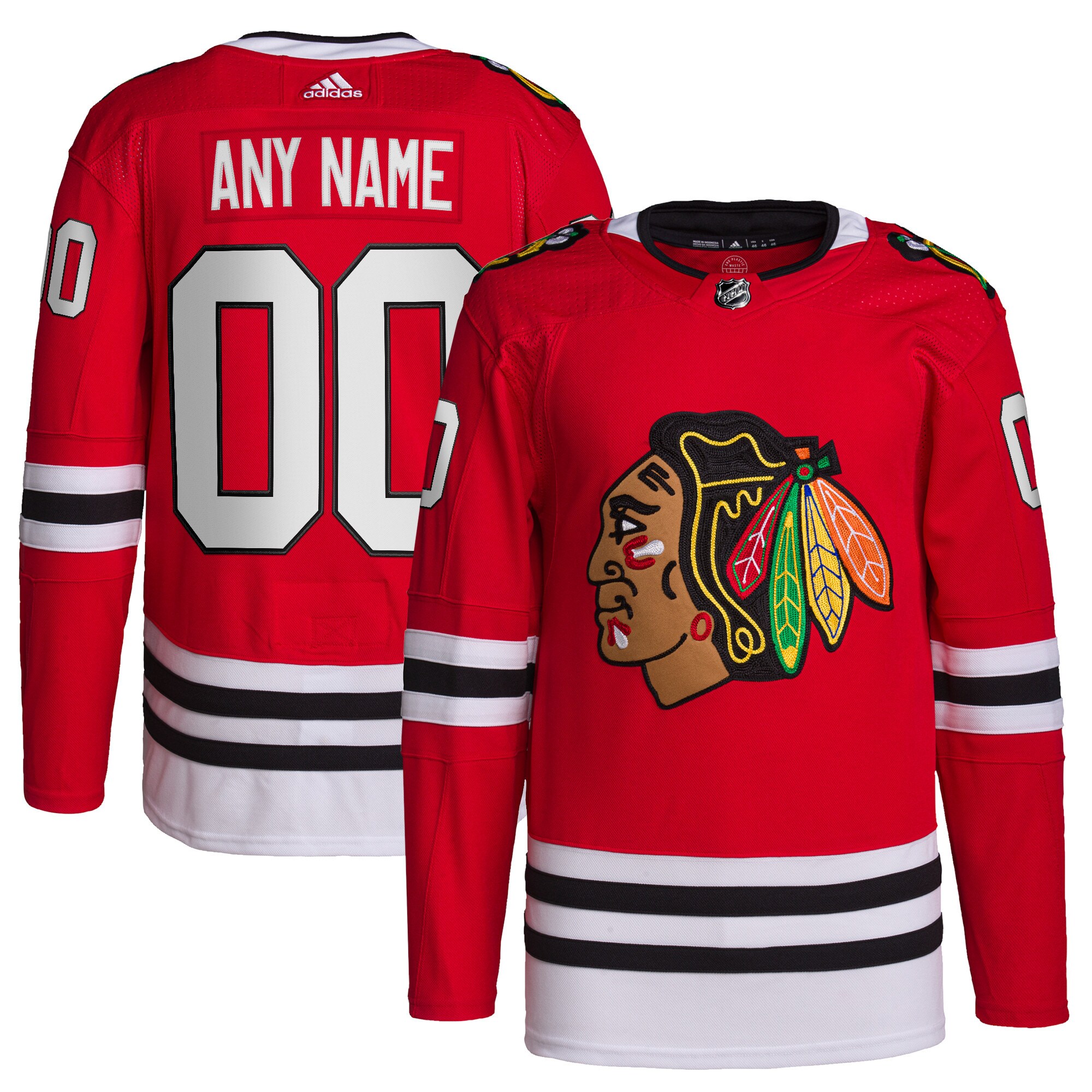Chicago Blackhawks Home Primegreen Custom Jersey - Red