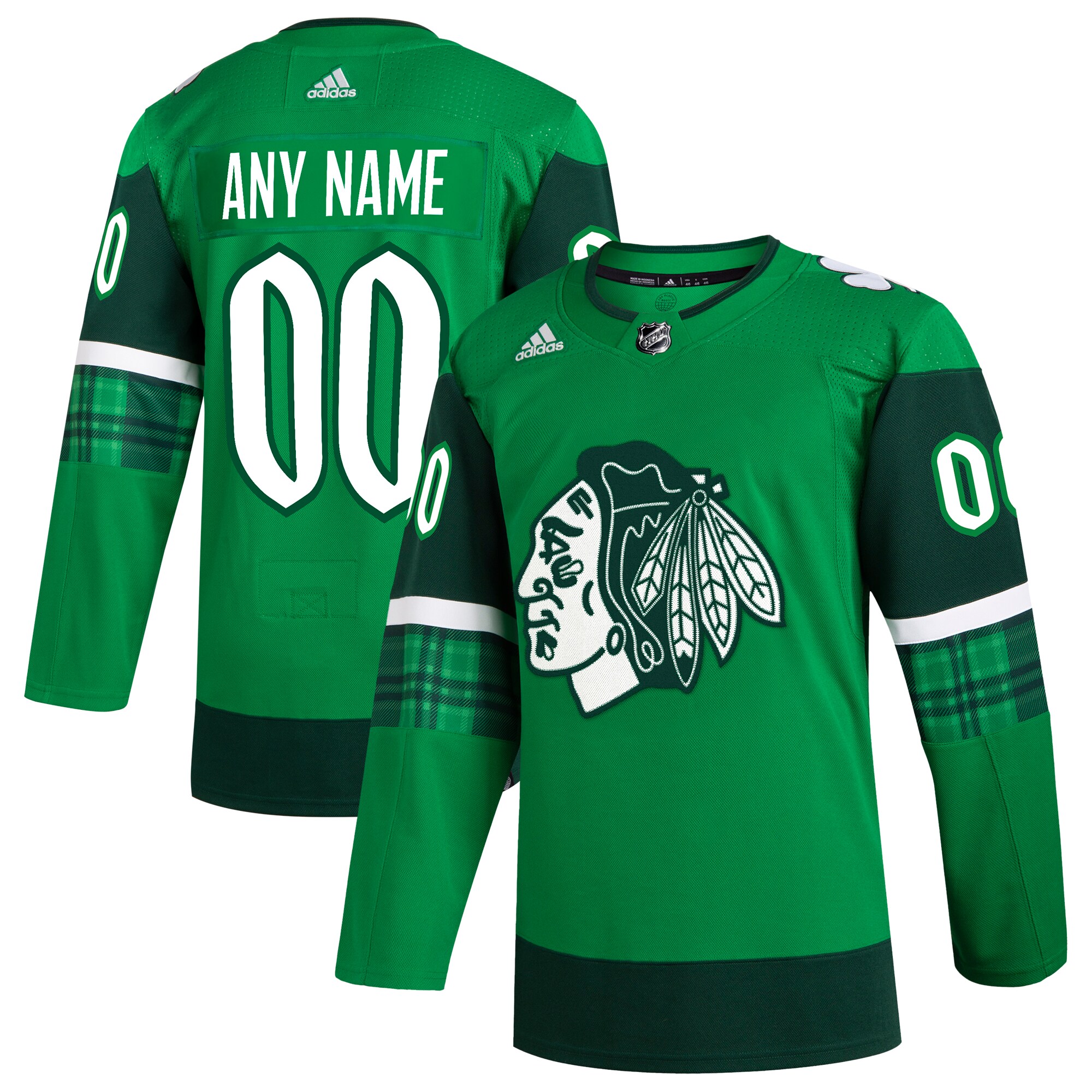 Chicago Blackhawks St. Patrick's Day Custom Jersey - Kelly Green