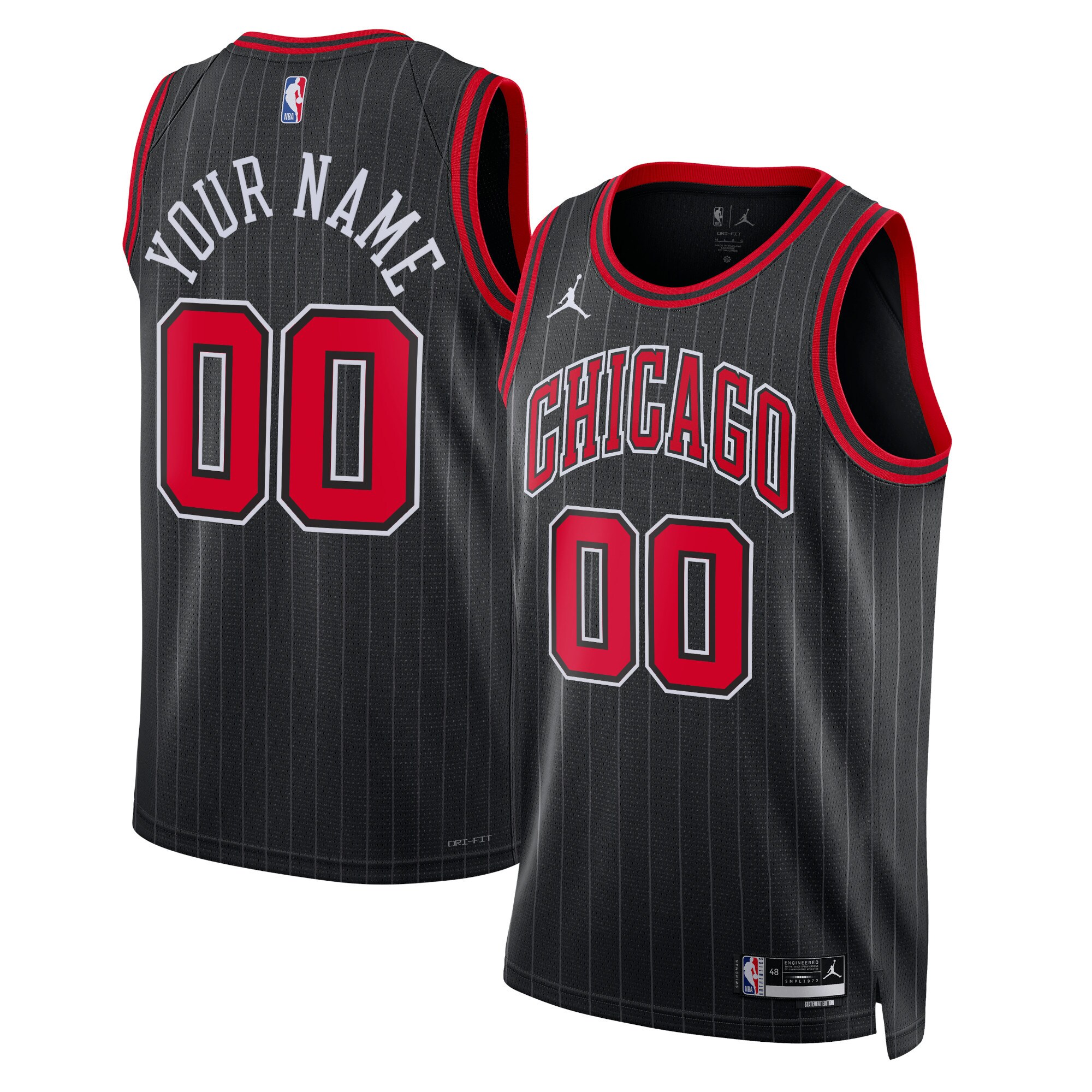 Chicago Bulls Jordan Brand Unisex 2022/23 Swingman Custom Jersey – Statement Edition – Black