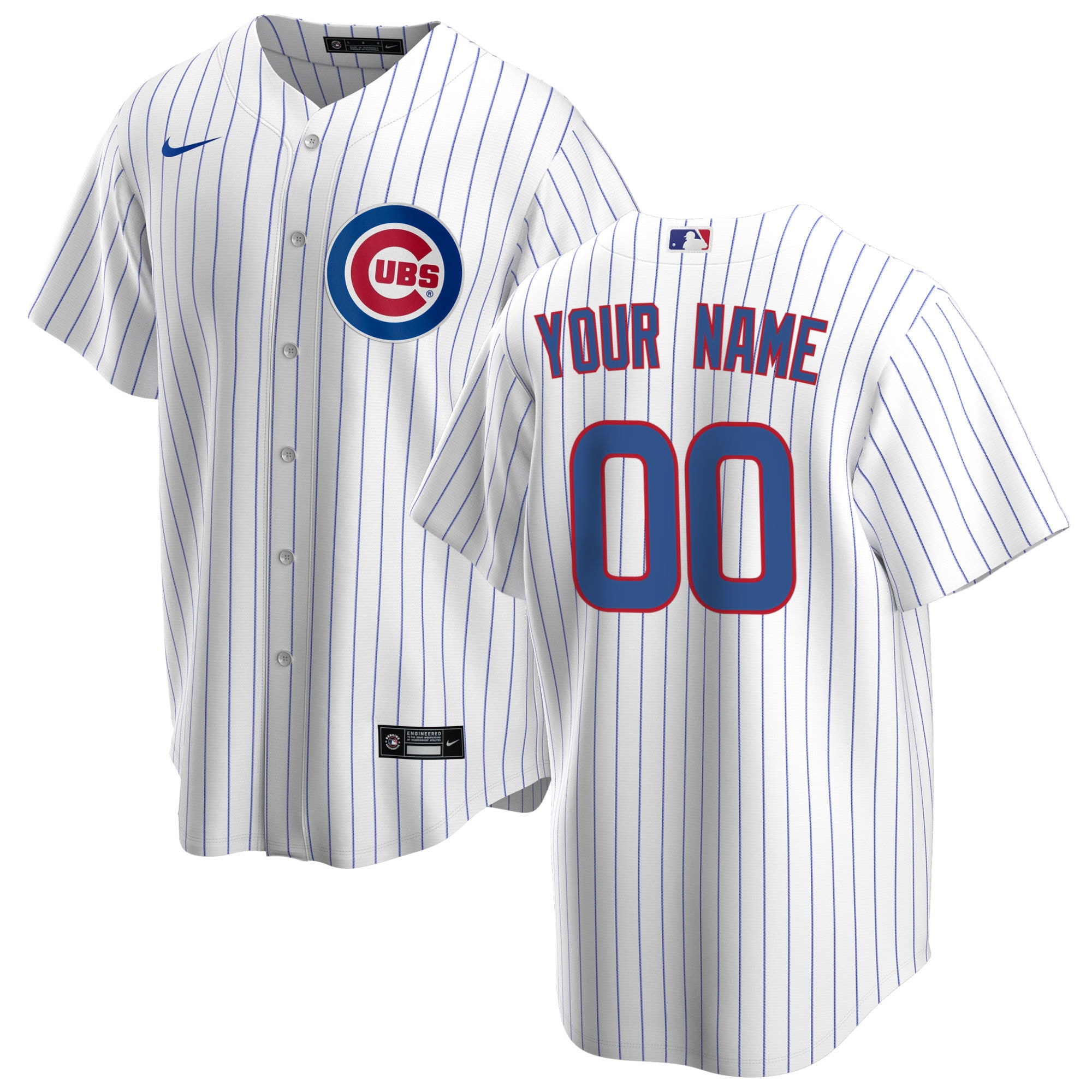 Chicago Cubs Home Custom Jersey - White