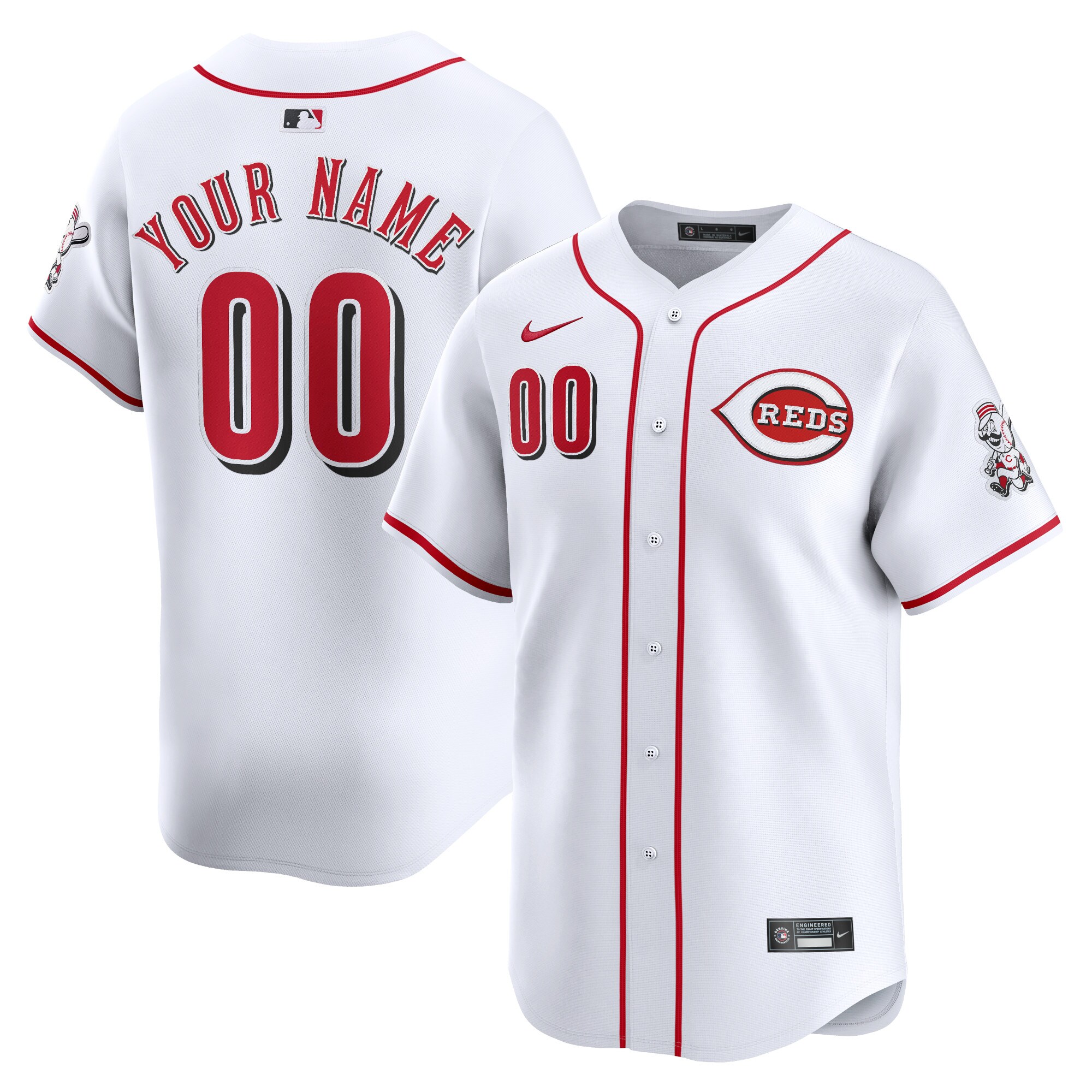 Cincinnati Reds Youth Home Limited Custom Jersey - White