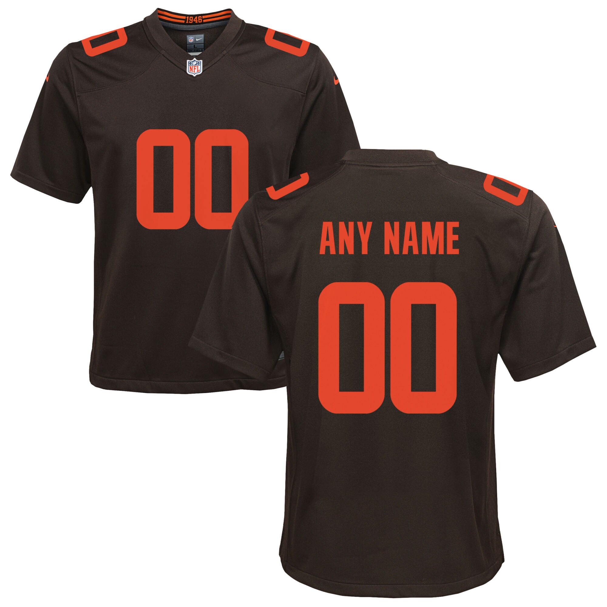 Cleveland Browns Youth Alternate Custom Game Jersey - Brown