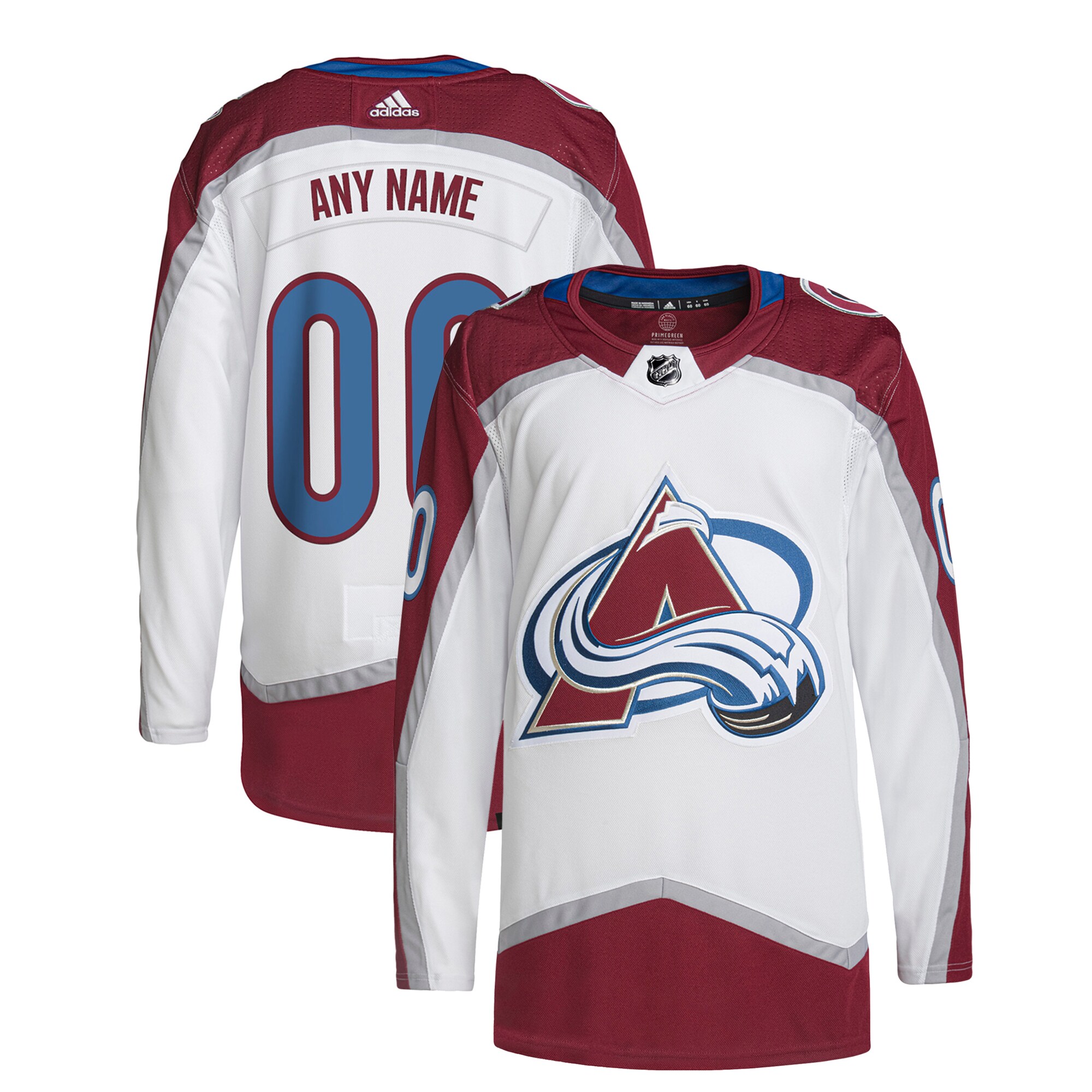 Colorado Avalanche Away Primegreen Custom Jersey - White
