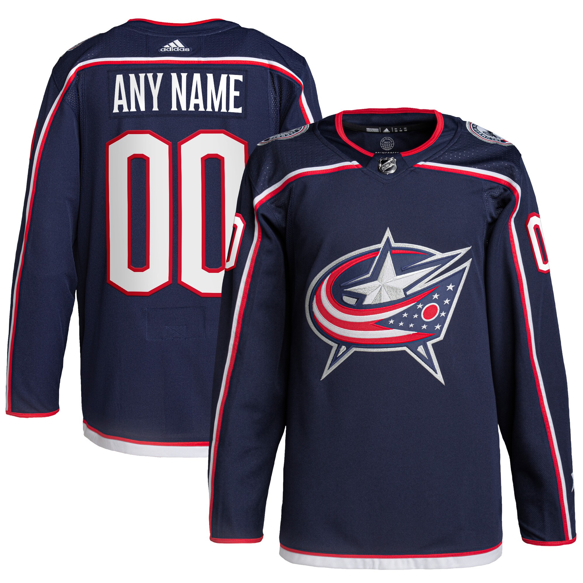 Columbus Blue Jackets Home Primegreen Custom Jersey - Navy