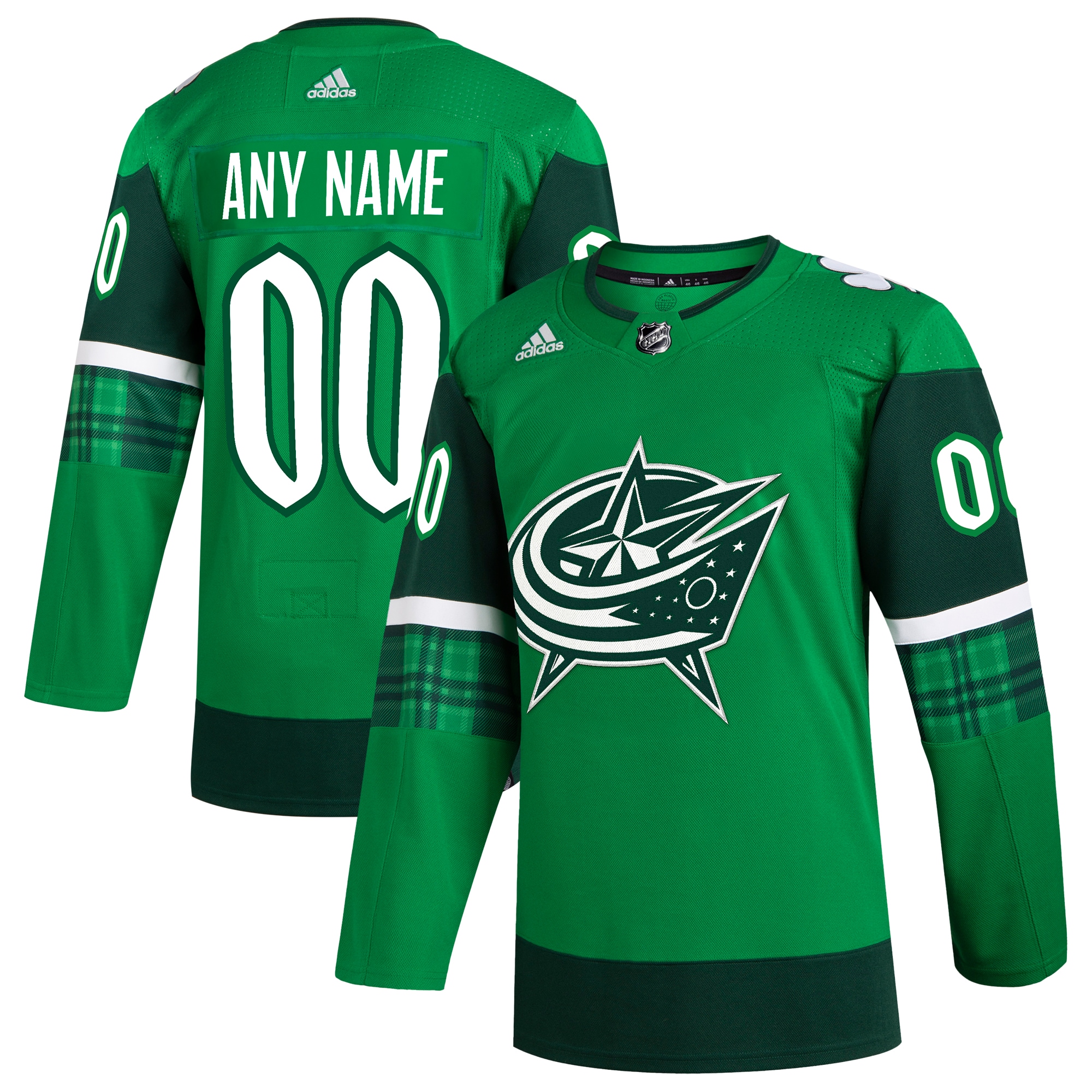 Columbus Blue Jackets St. Patrick's Day Custom Jersey - Kelly Green