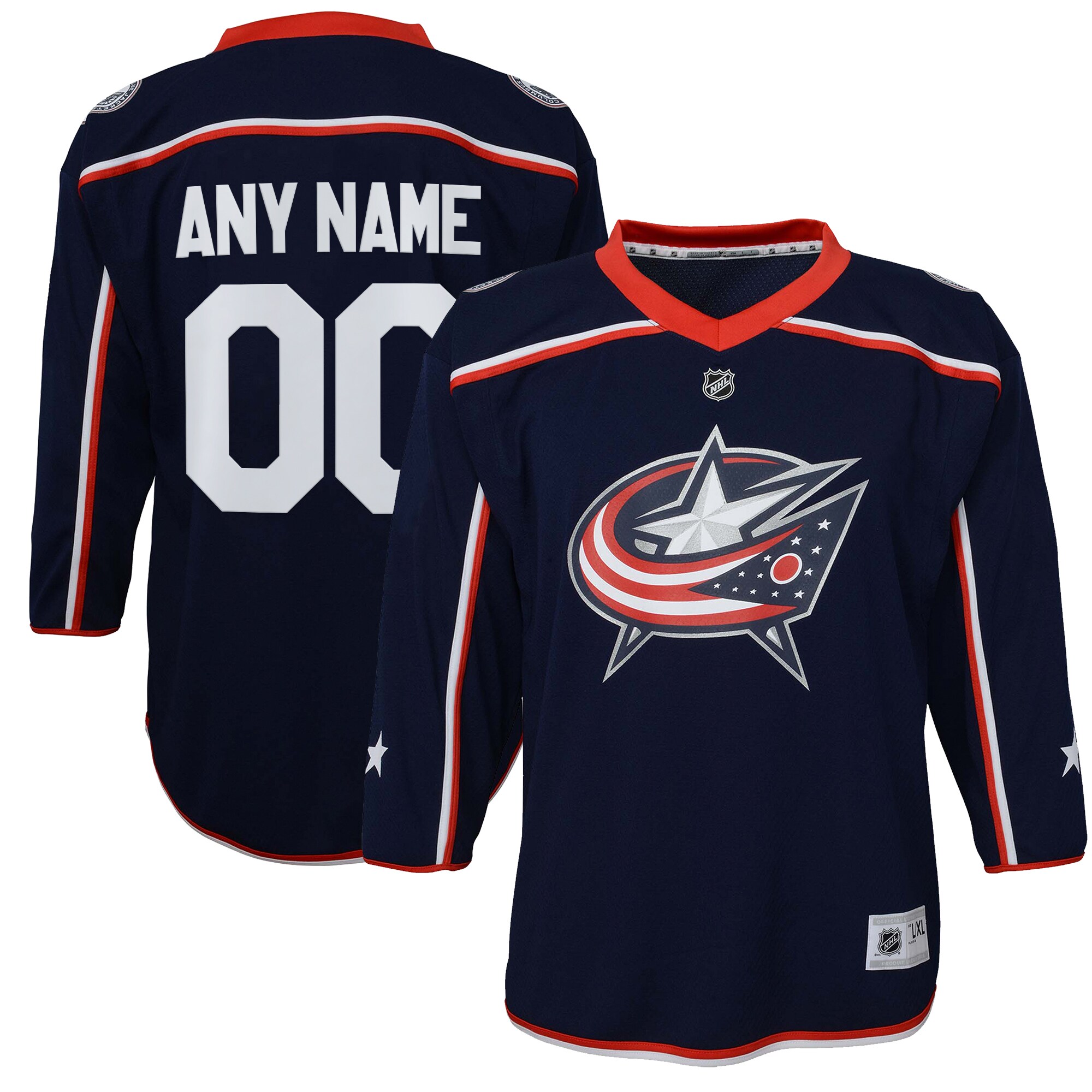 Columbus Blue Jackets Youth Home Custom Jersey - Navy