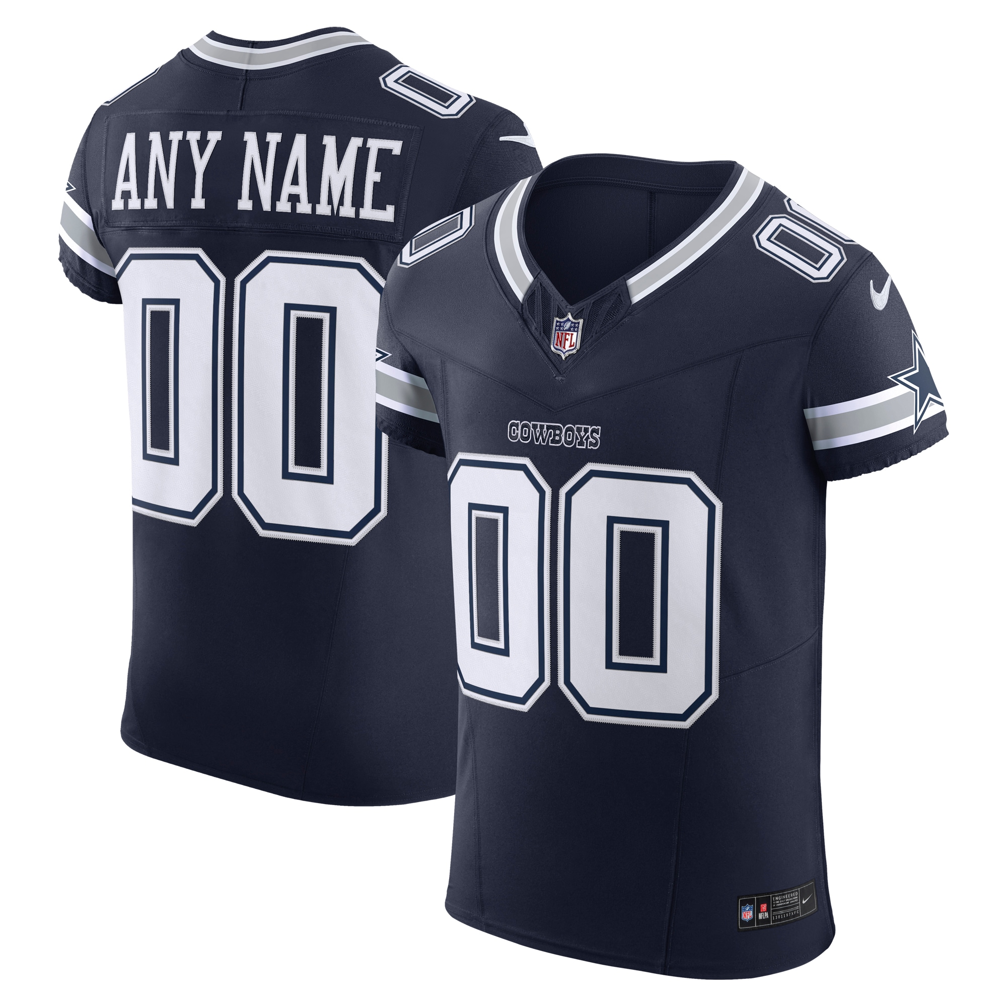 Dallas Cowboys Vapor F.u.s.e. Elite Custom Jersey - Navy