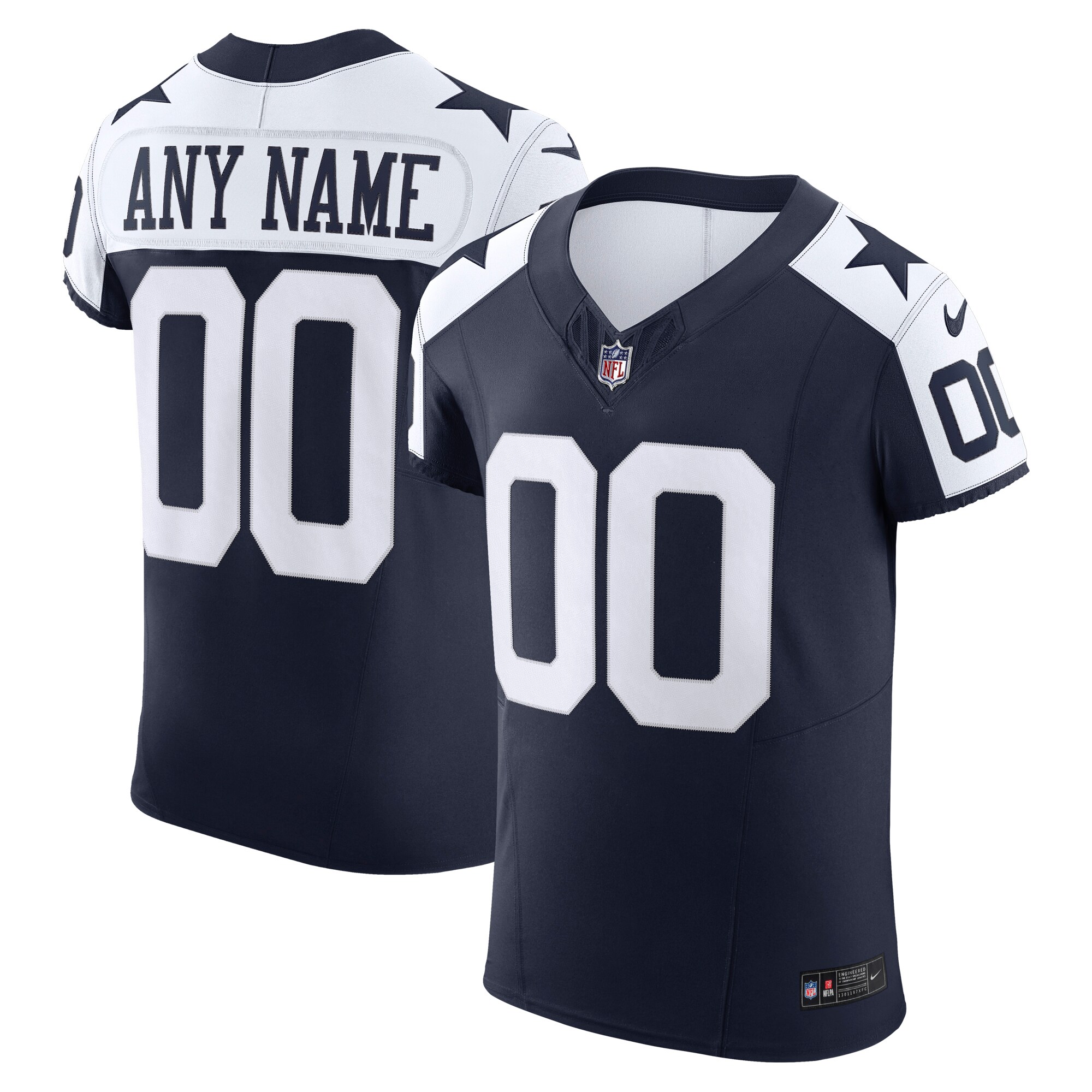 Dallas Cowboys Vapor F.u.s.e. Elite Custom Jersey - Navy