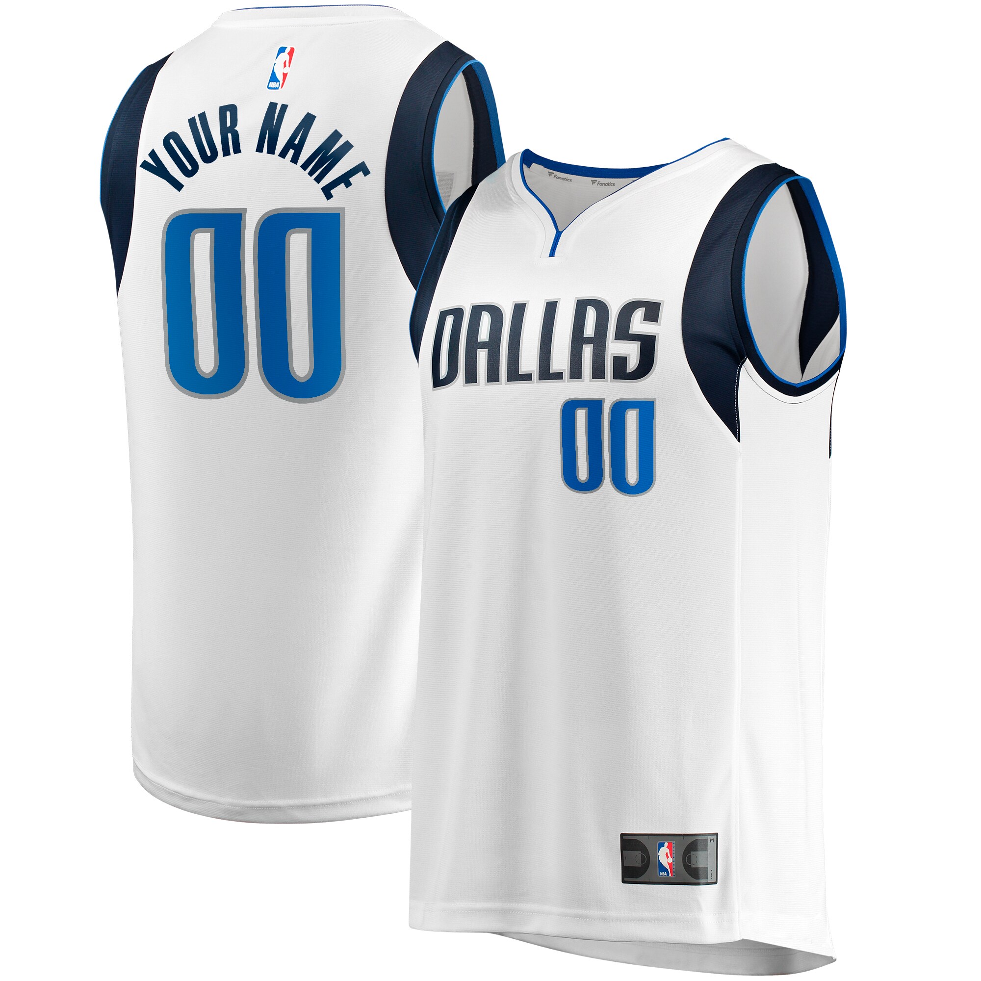 Dallas Mavericks Fanatics Youth Fast Break Custom Jersey - Association Edition - White