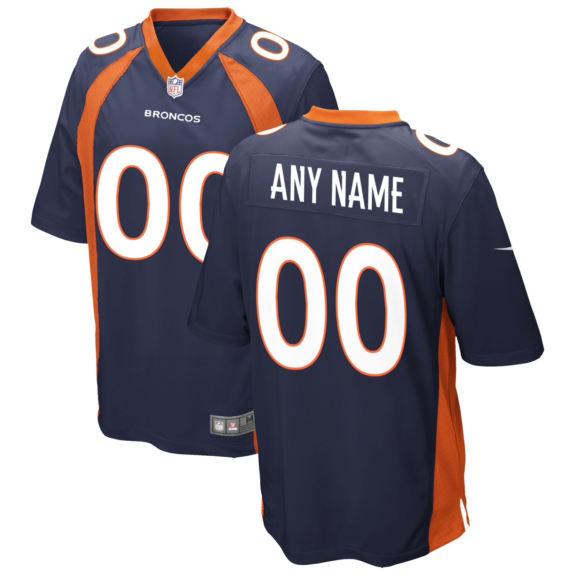 Denver Broncos Alternate Custom Game Jersey - Navy