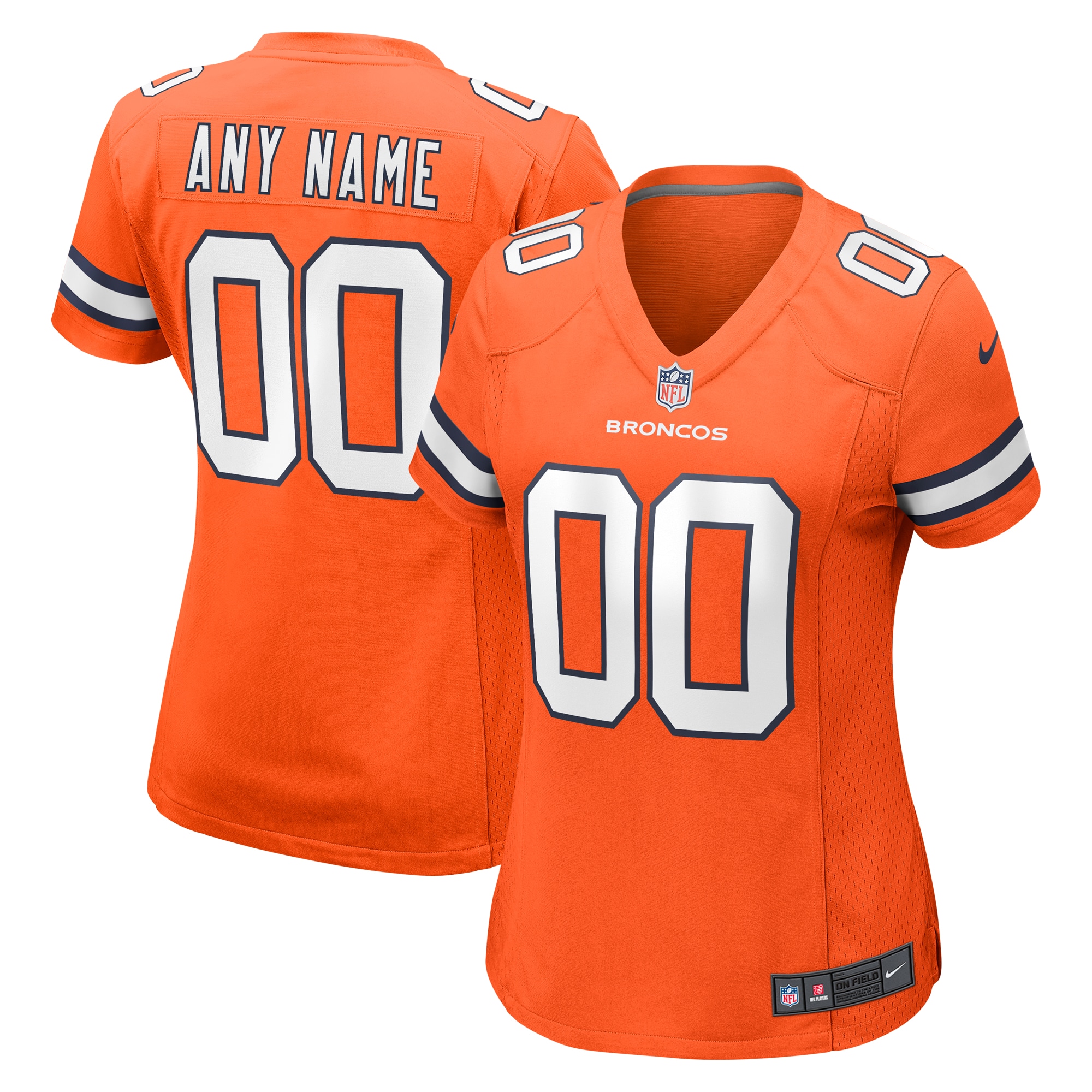 Denver Broncos Women's Alternate Custom Game Jersey - Orange