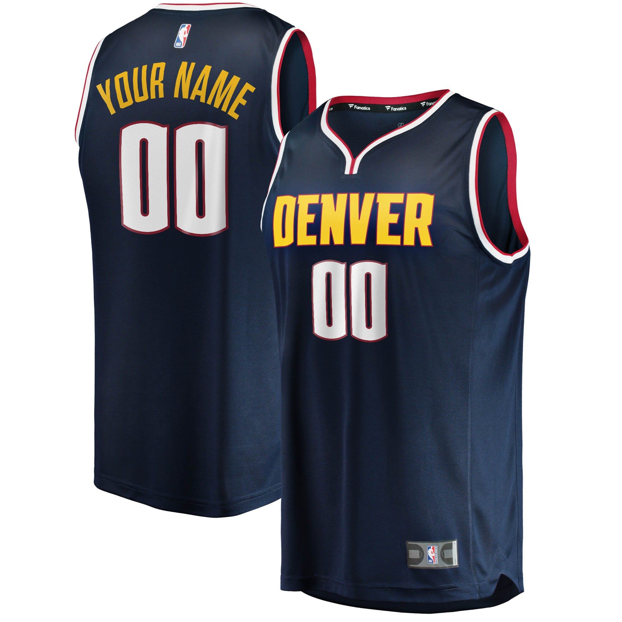 Denver Nuggets Fanatics 2018/19 Fast Break Custom Jersey Navy - Icon Edition
