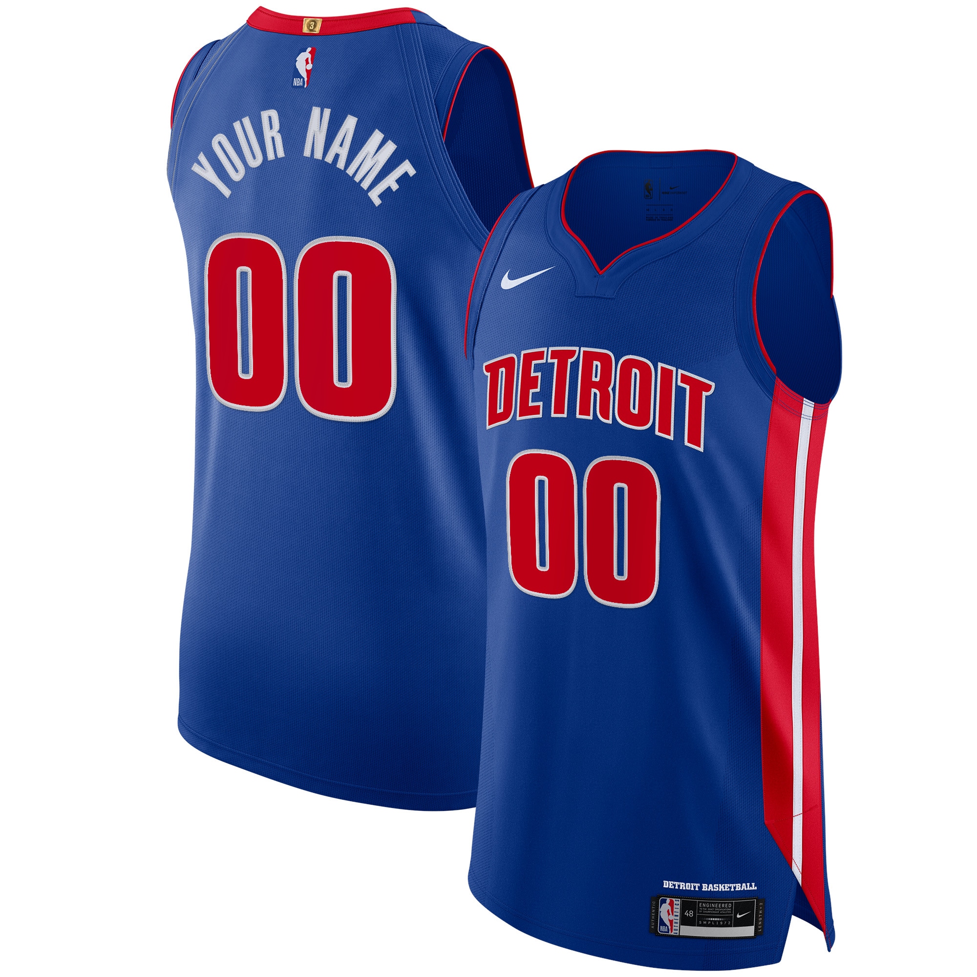 Detroit Pistons Custom Jersey Blue - Icon Edition