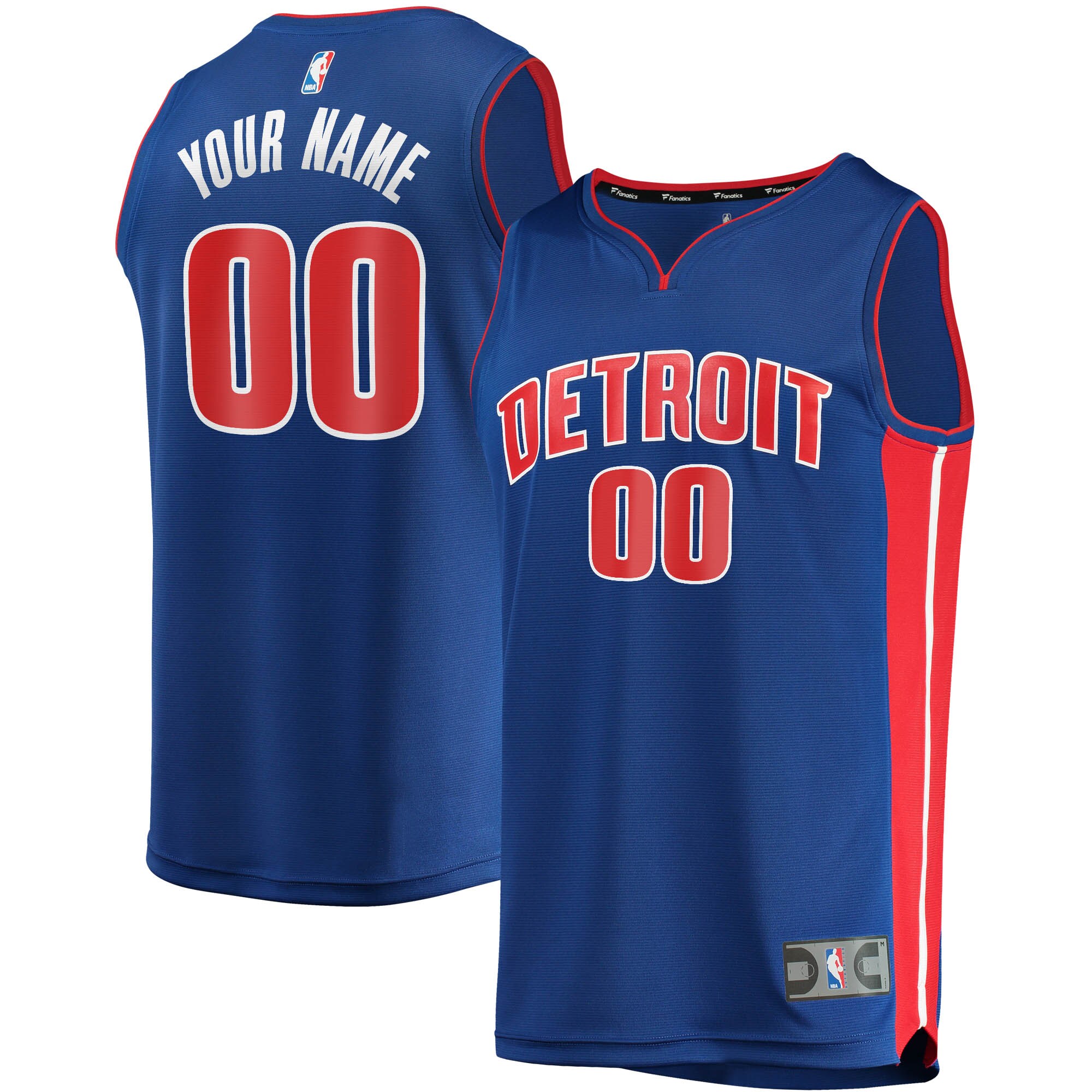 Detroit Pistons Fanatics Fast Break Custom Jersey Blue - Icon Edition
