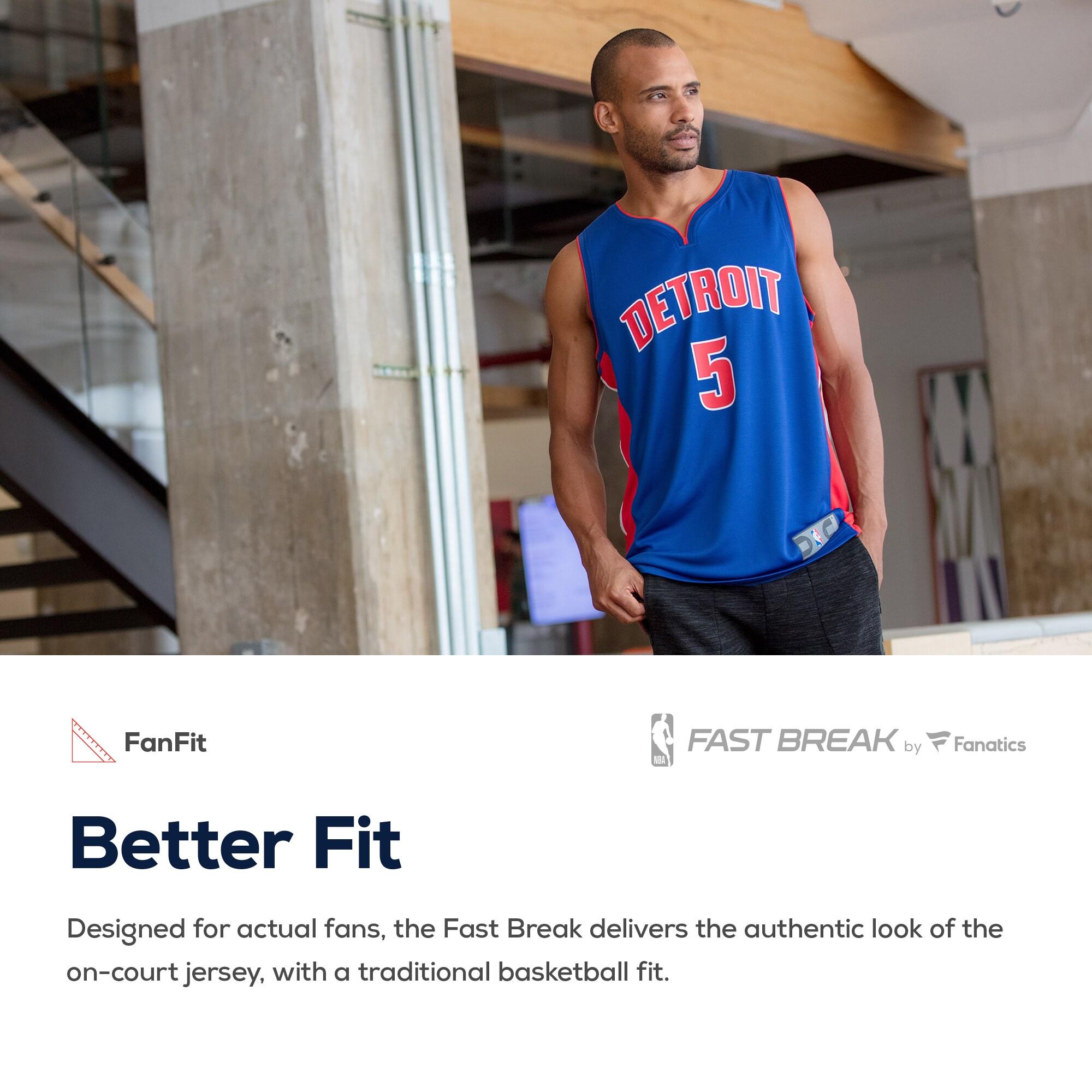 Detroit Pistons Fanatics Fast Break Custom Jersey White – Association Edition