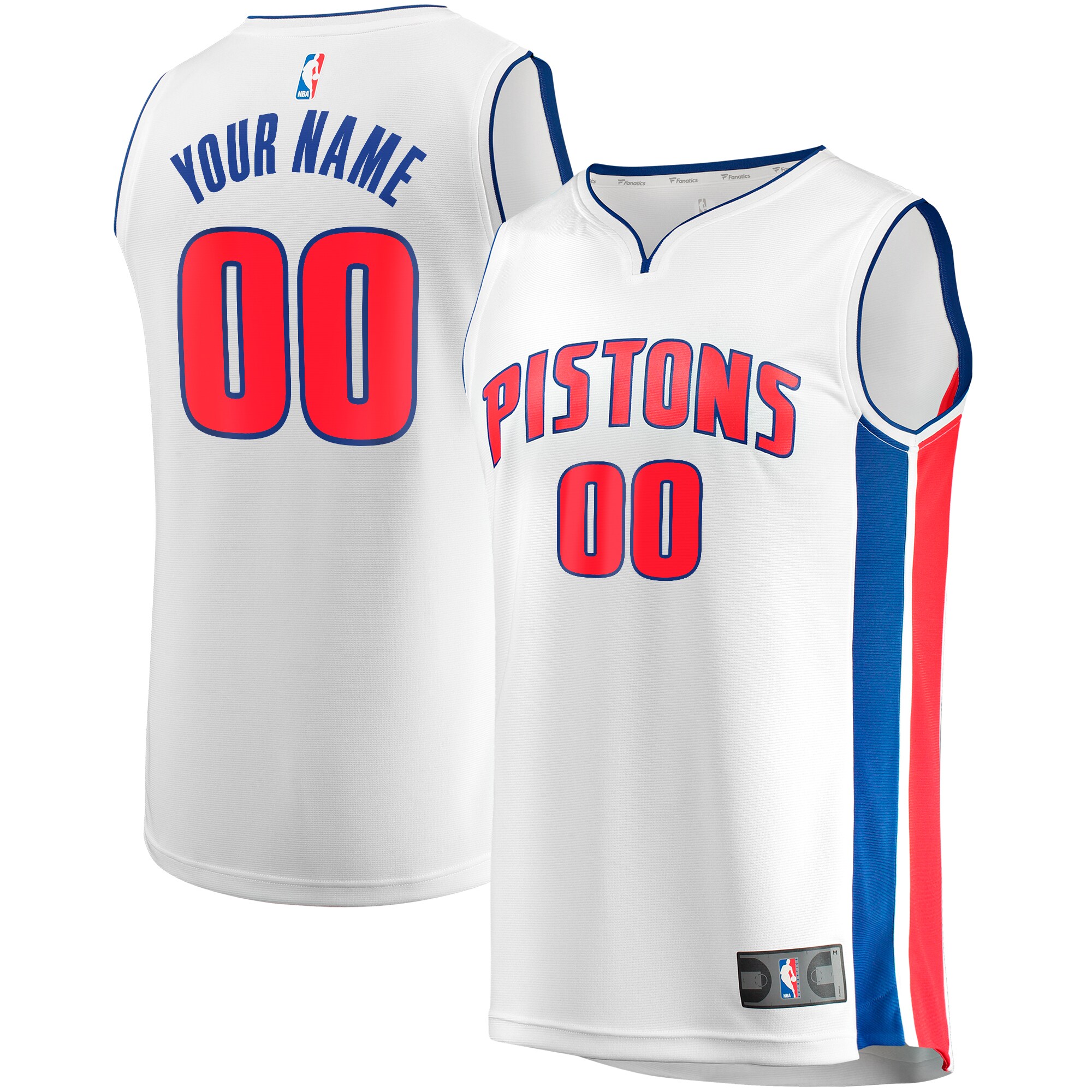 Detroit Pistons Fanatics Youth Fast Break Custom Jersey - Association Edition - White