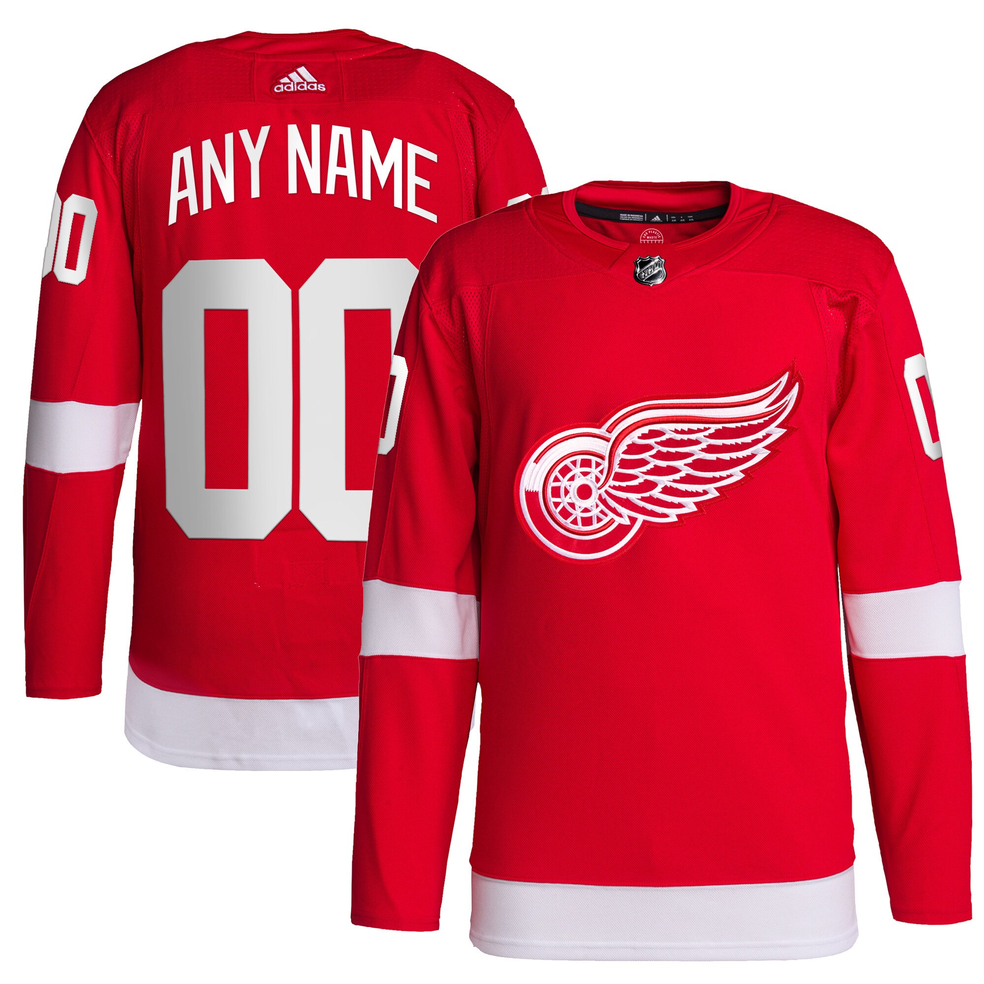 Detroit Red Wings Home Primegreen Custom Jersey - Red