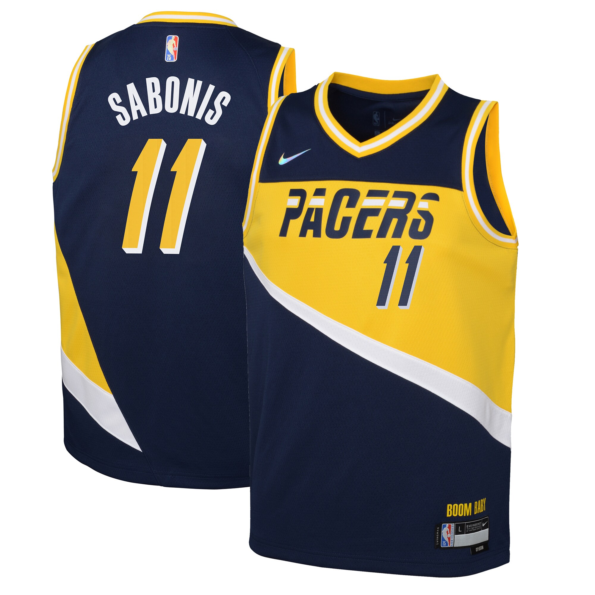 Domantas Sabonis Indiana Pacers Youth 2021/22 Swingman Jersey – City Edition – Navy