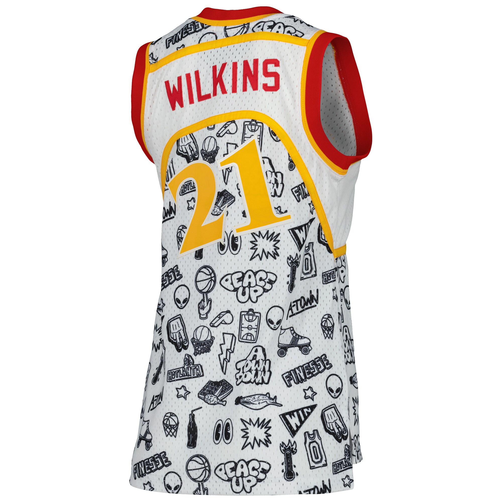 Dominique Wilkins Atlanta Hawks Women’s 1986 Doodle Swingman Jersey – White