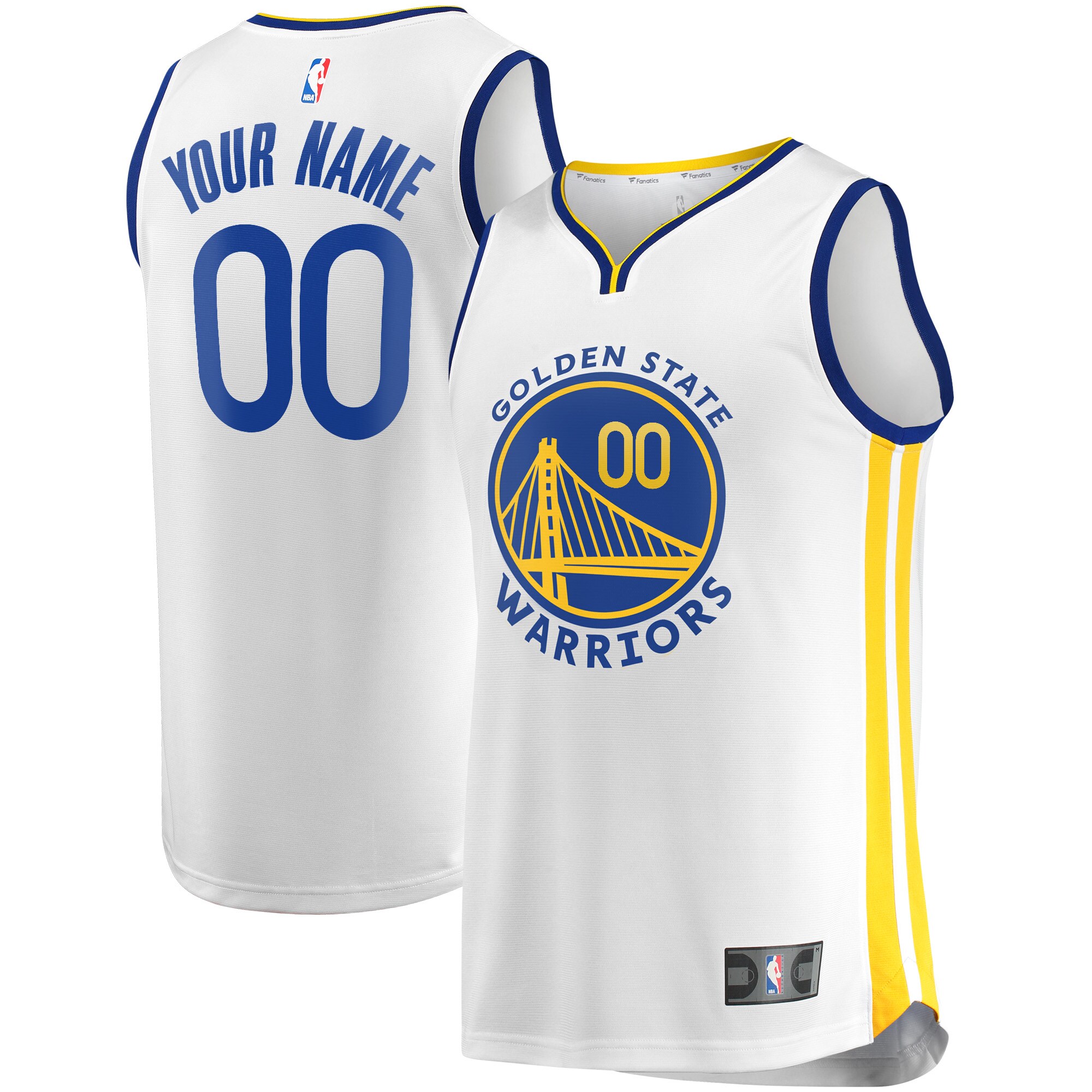 Golden State Warriors Fanatics Fast Break Custom Jersey White - Association Edition
