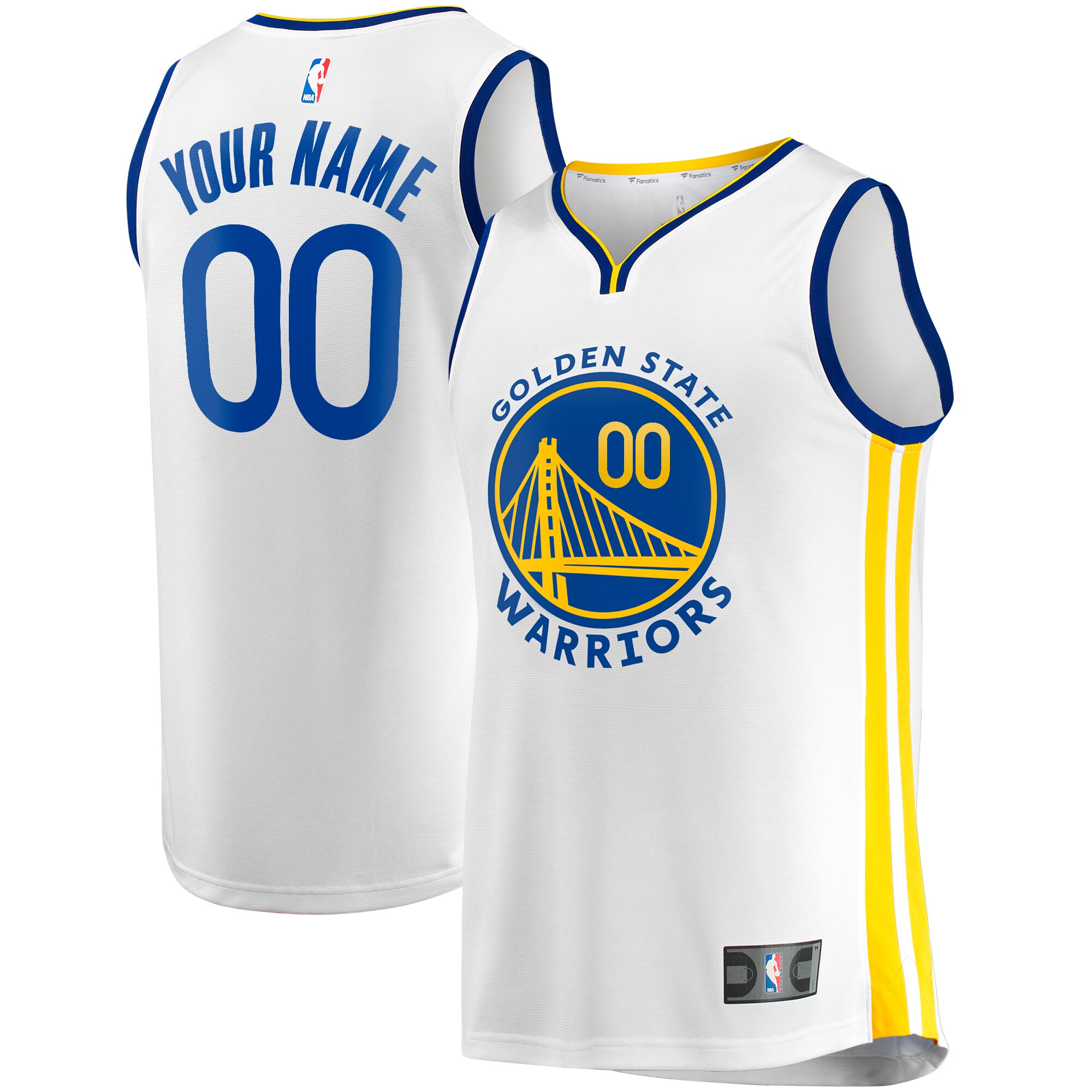 Golden State Warriors Fanatics Youth Fast Break Custom Jersey - Association Edition - White