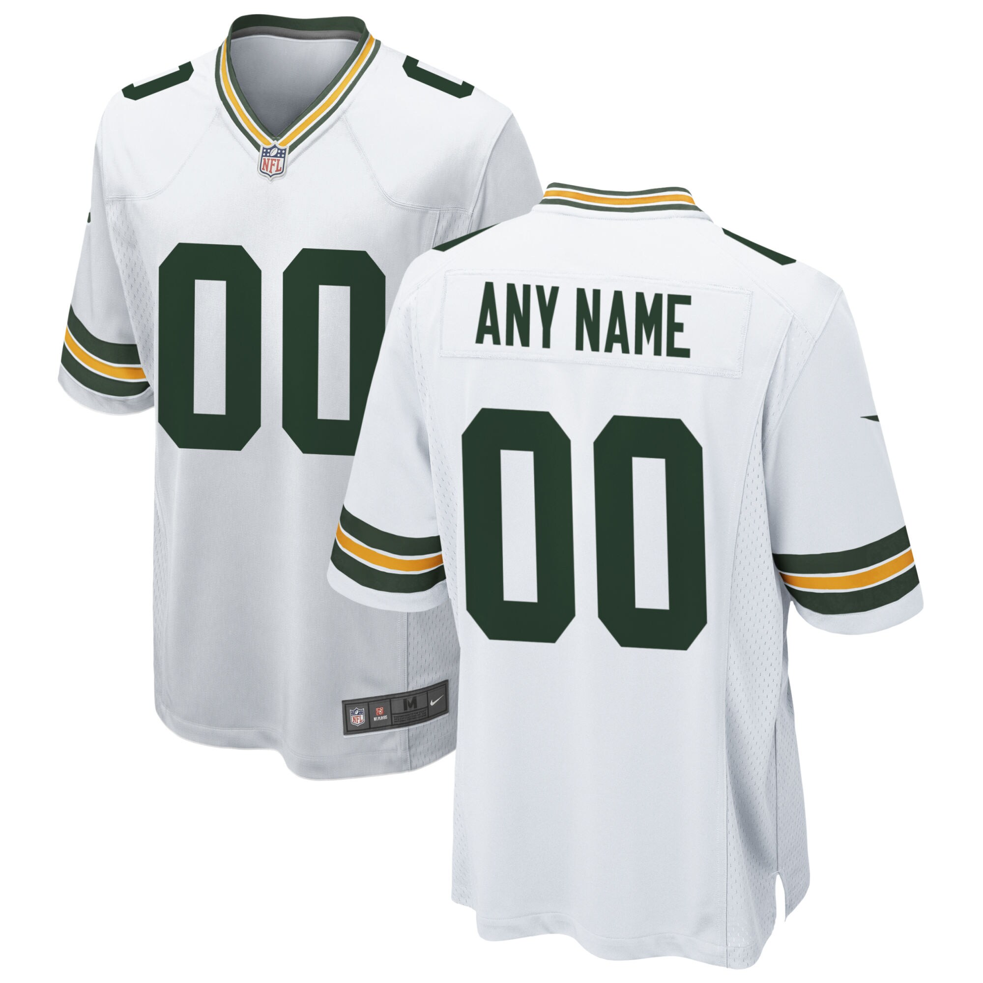 Green Bay Packers Custom Game Jersey - White