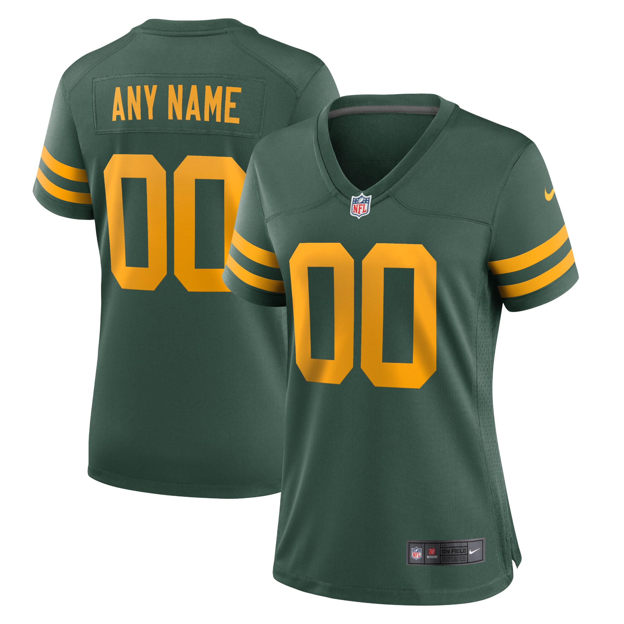 Green Bay Packers Women's Alternate Custom Jersey - Green