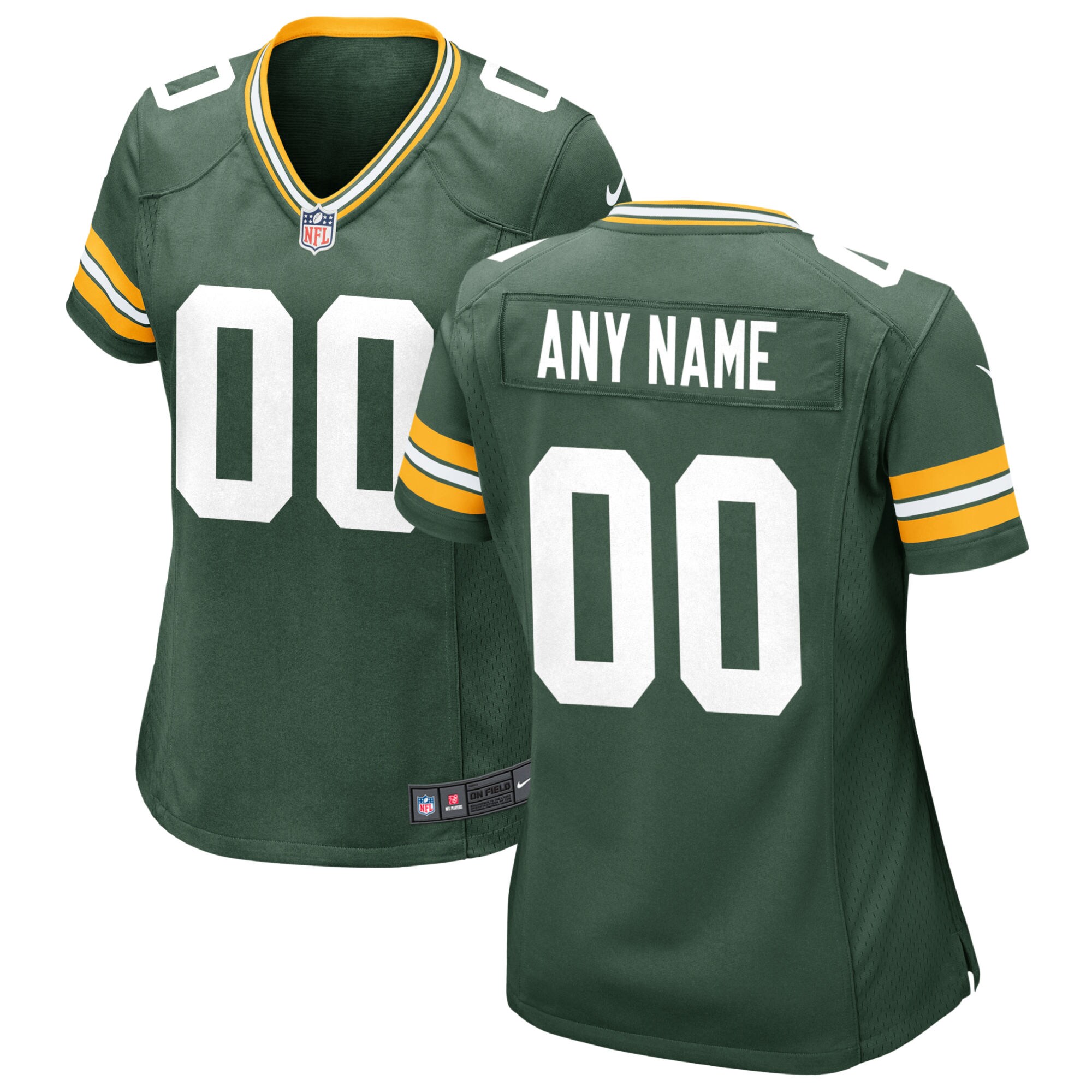 Green Bay Packers Women's Custom Game Jersey - Green