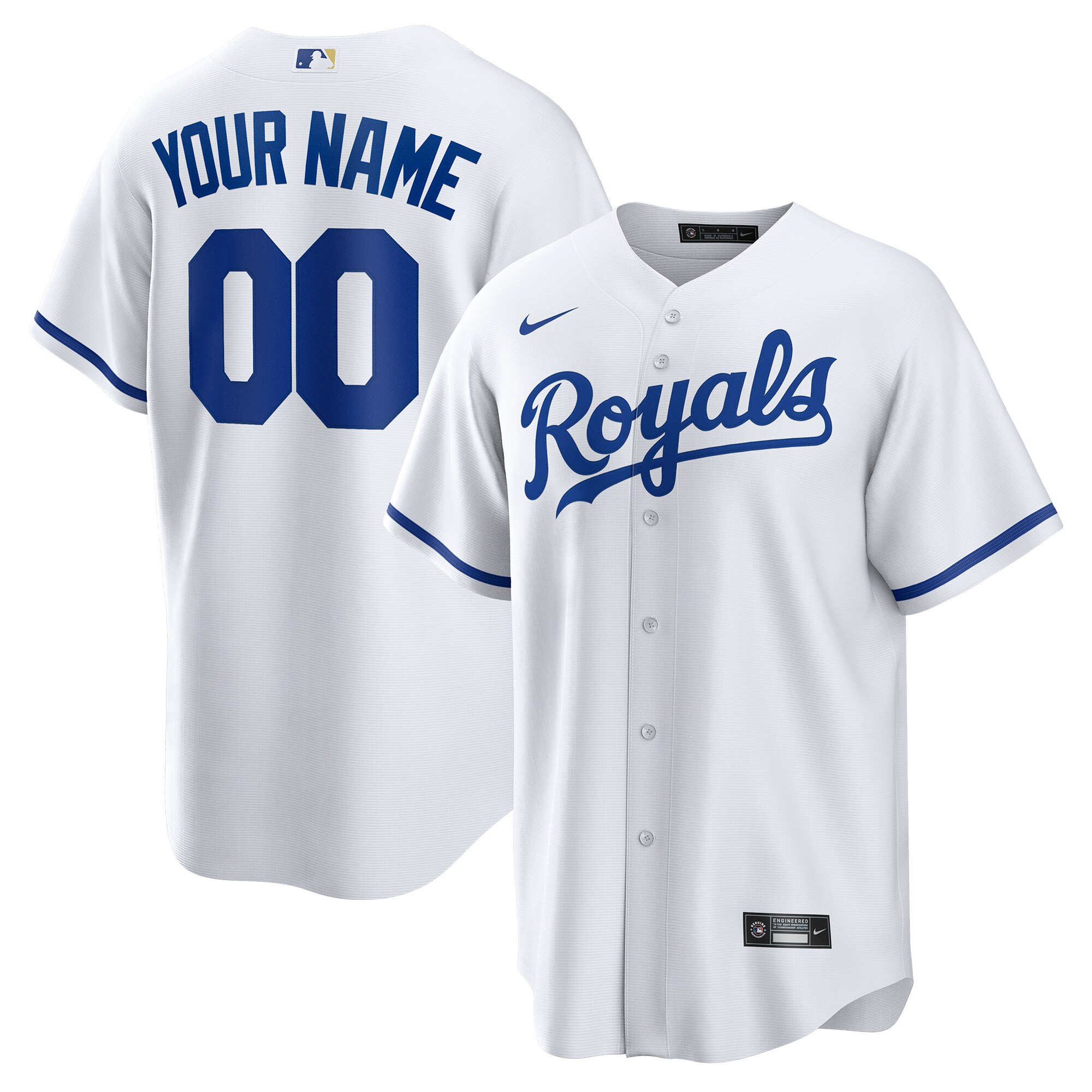 Kansas City Royals Youth Custom Jersey - White
