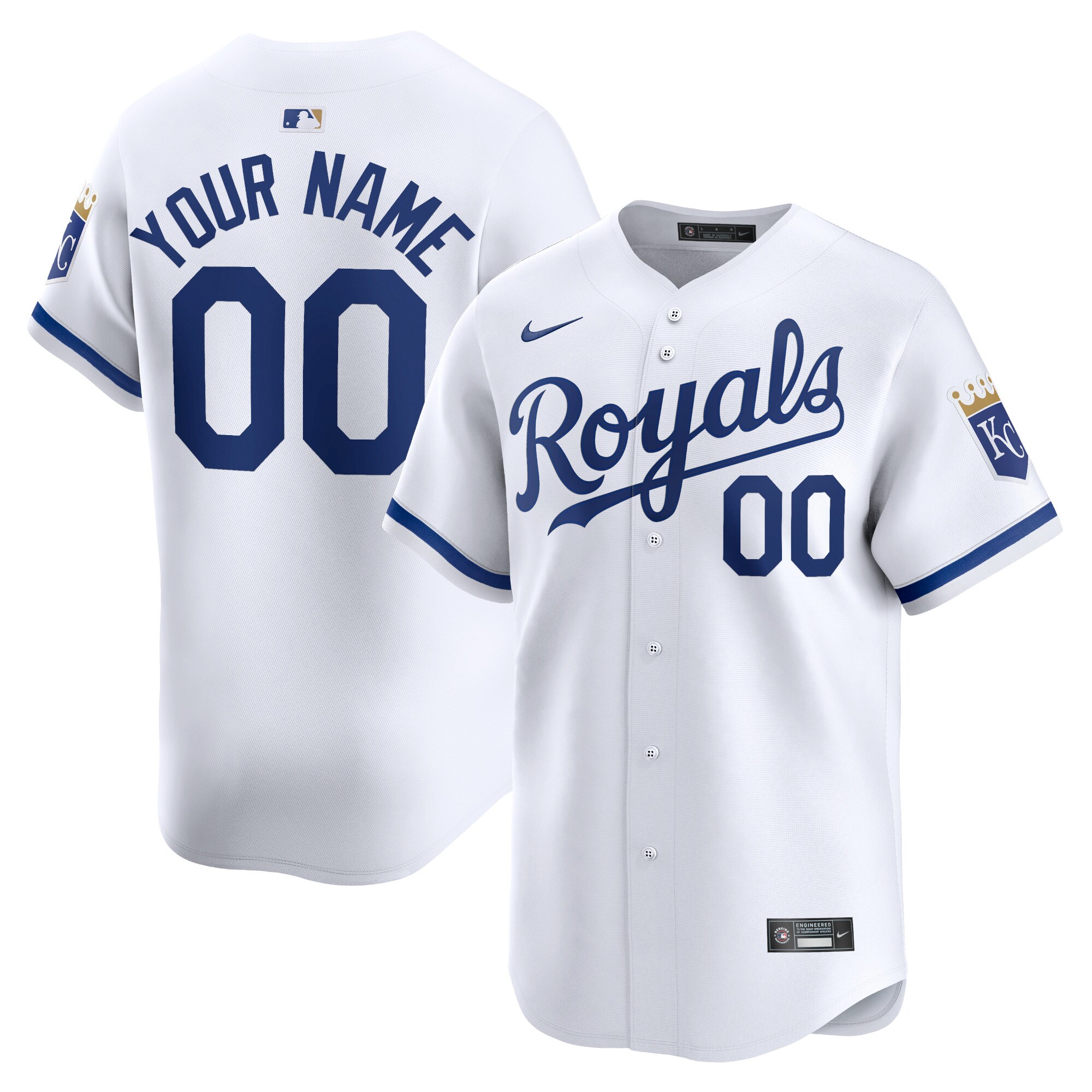 Kansas City Royals Youth Home Limited Custom Jersey - White