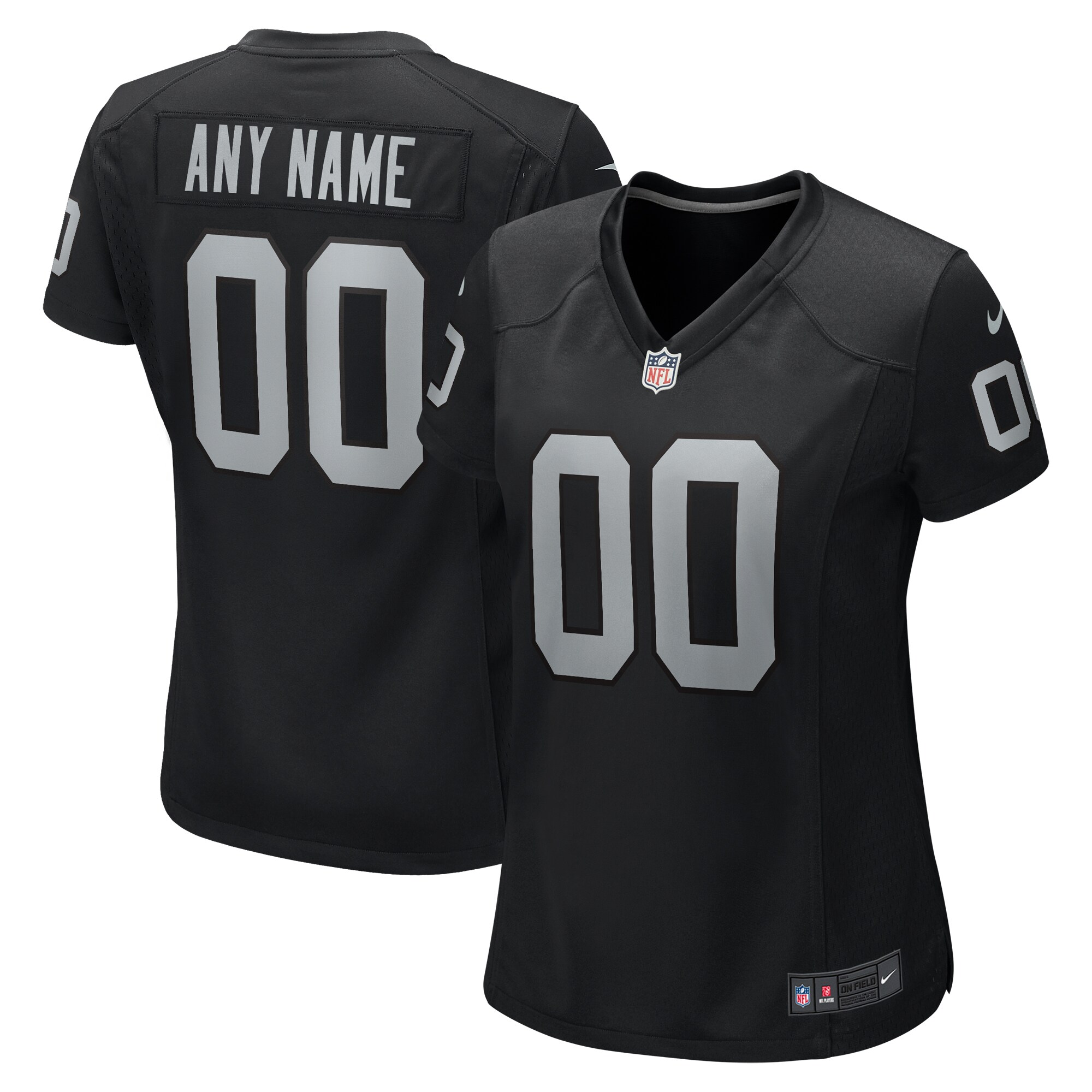 Las Vegas Raiders Women's Custom Game Jersey - Black